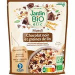 JARDIN BIO ETIC Muesli de céréales au chocolat noir et graines de lin 375g