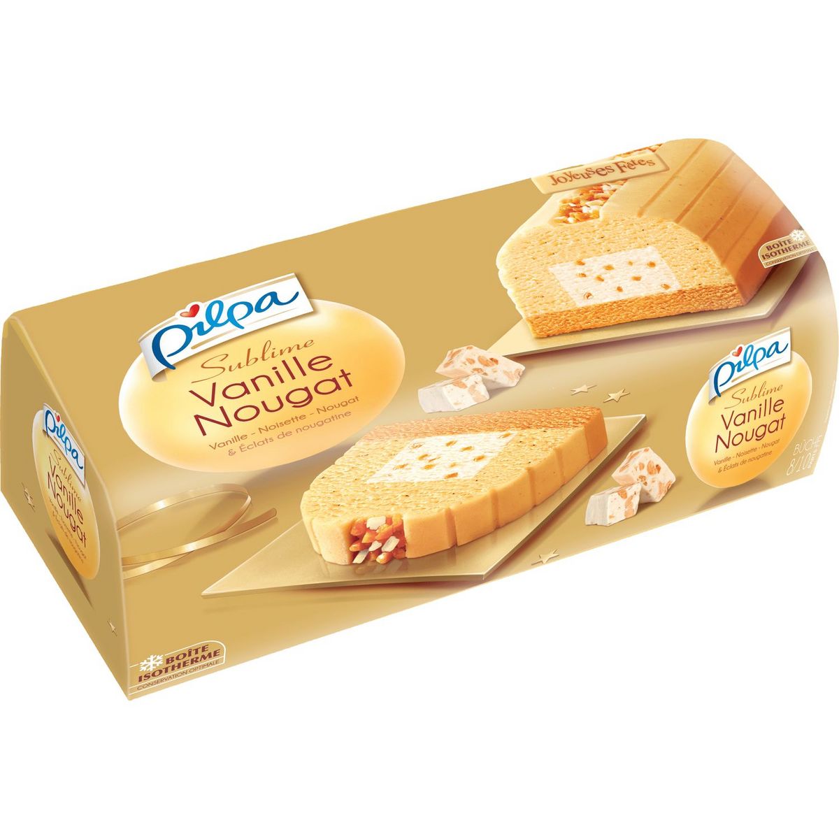 PILPA Bûche glacée vanille nougat noisette 8-10 parts 536g