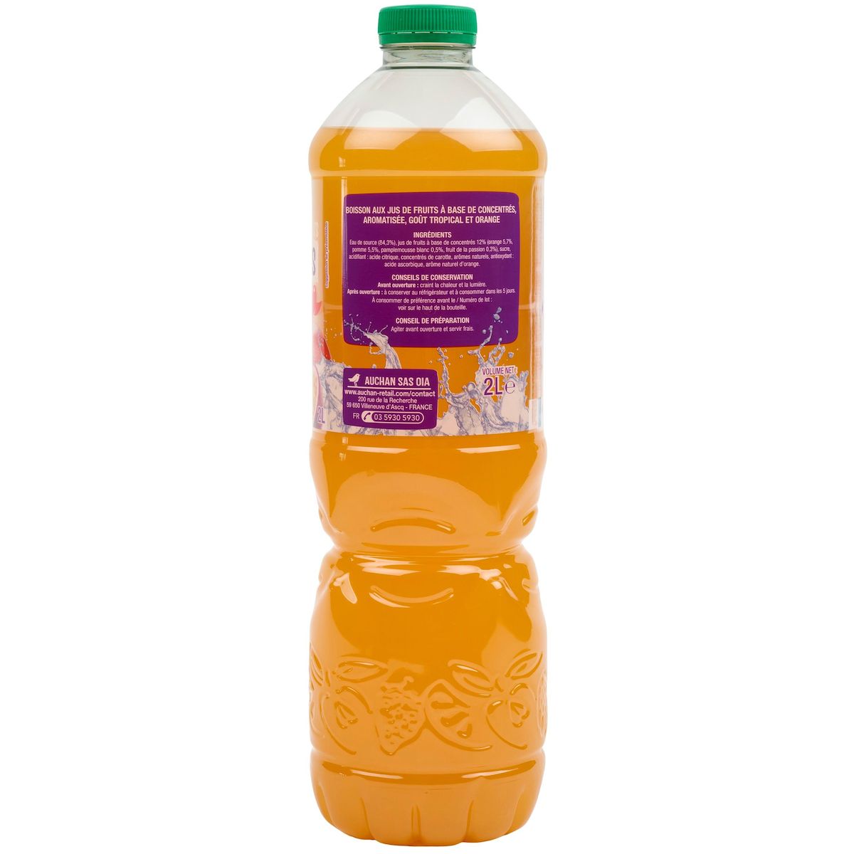 AUCHAN Boisson aux fruits goût multifruits 2l
