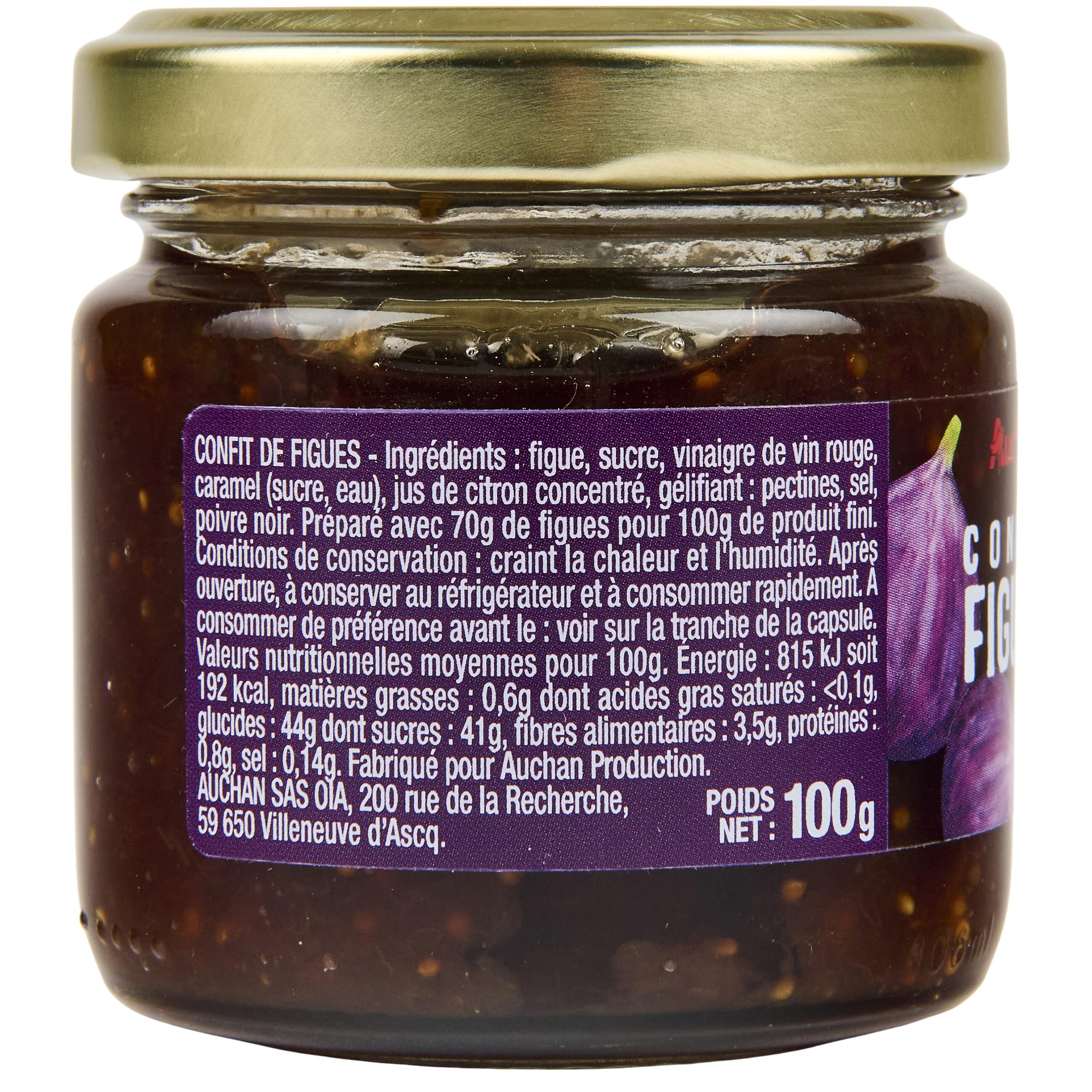 Voir la diapositive 2 : AUCHAN Confit de figues 100g