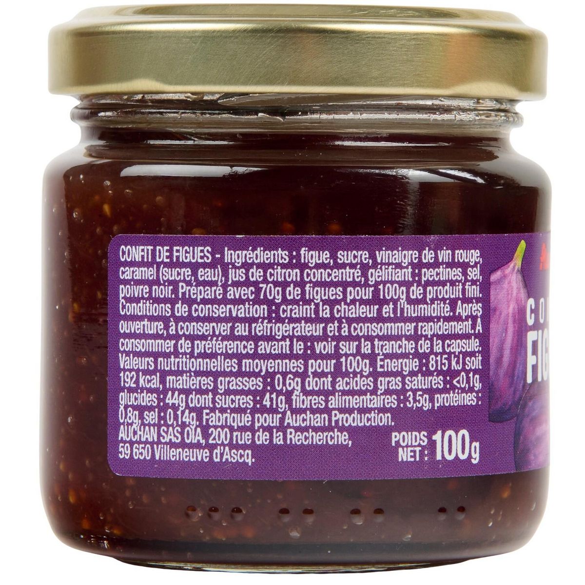 AUCHAN Confit de figues 100g