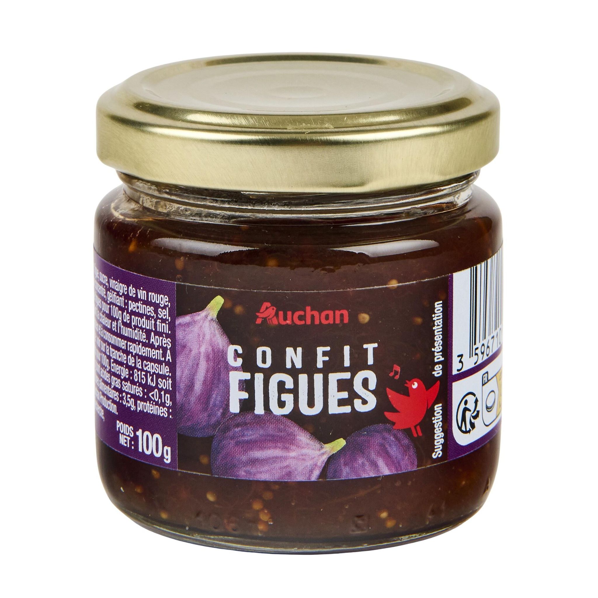 Voir la diapositive 3 : AUCHAN Confit de figues 100g