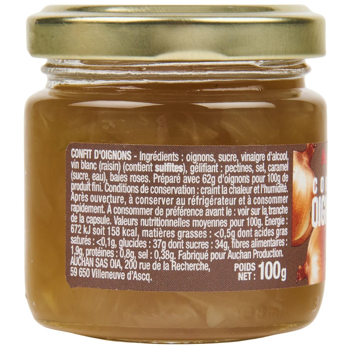 AUCHAN Confit d'oignons 100g