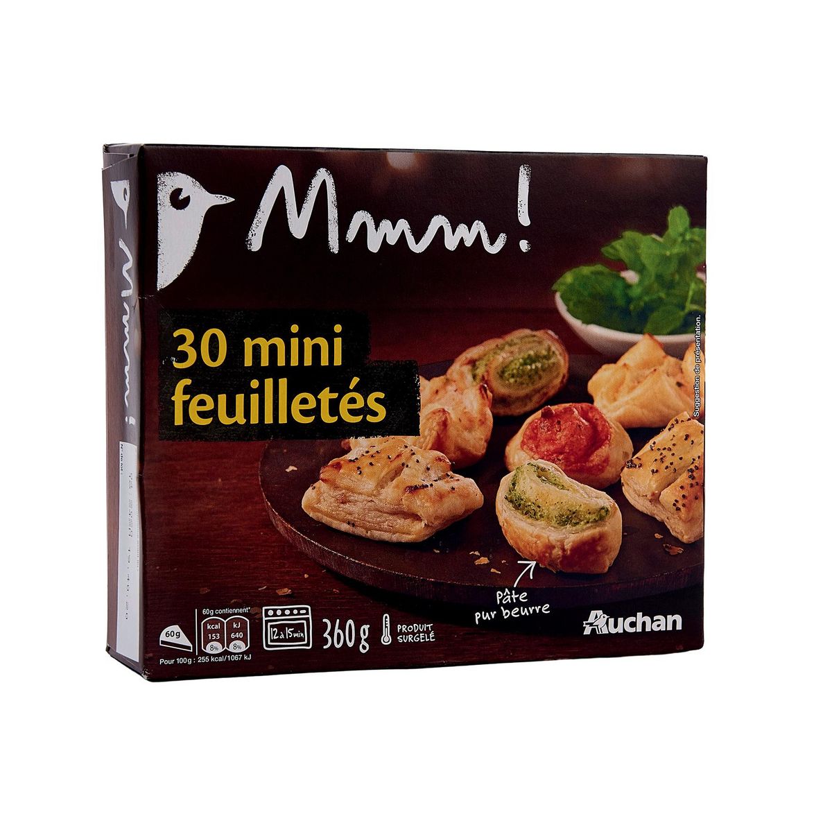 AUCHAN MMM! Mini feuilletés 30 pièces 360g