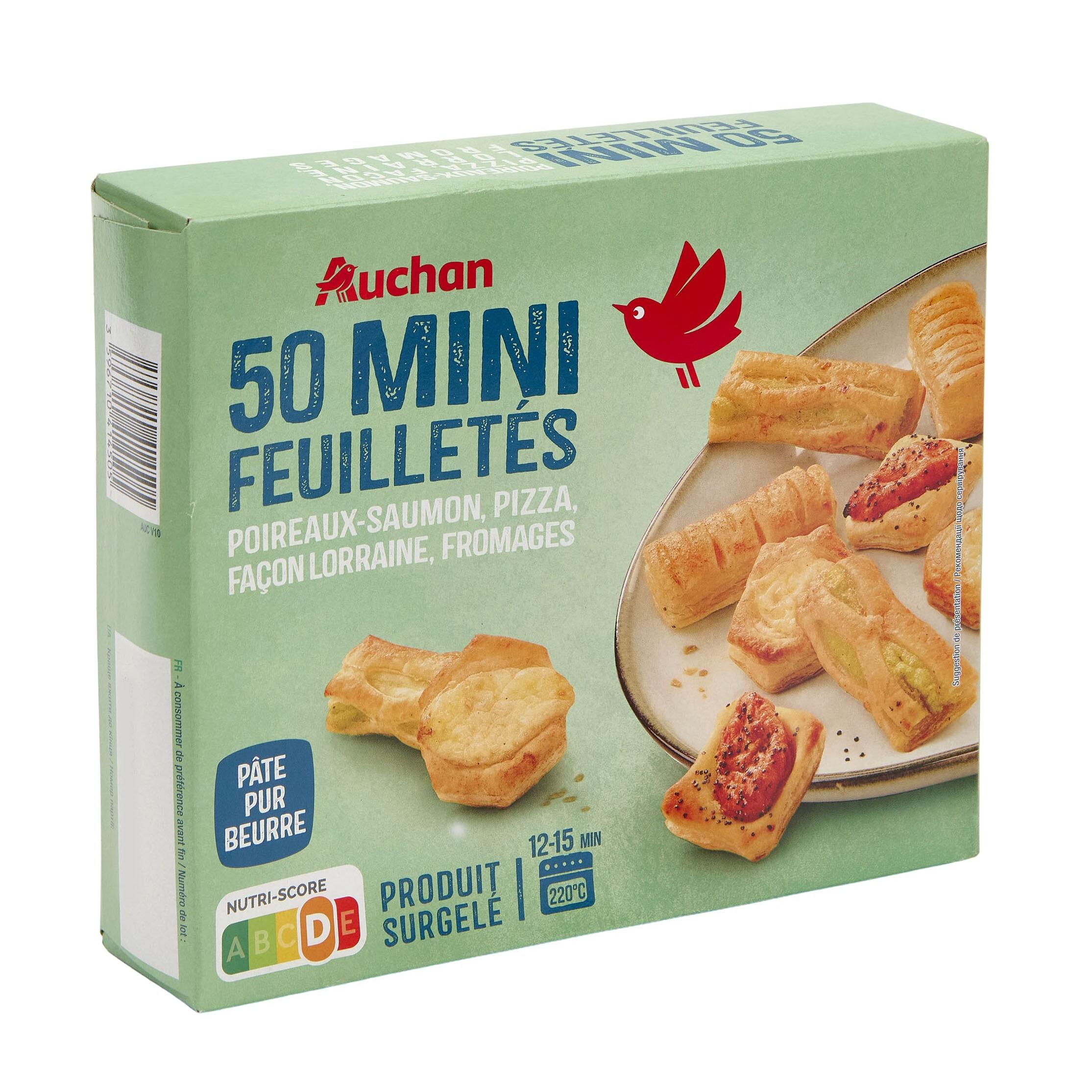 Voir la diapositive 2 : AUCHAN Mini feuilletés 50 pièces 480g