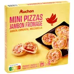 AUCHAN Mini pizza au jambon et fromage 9 pièces 270g