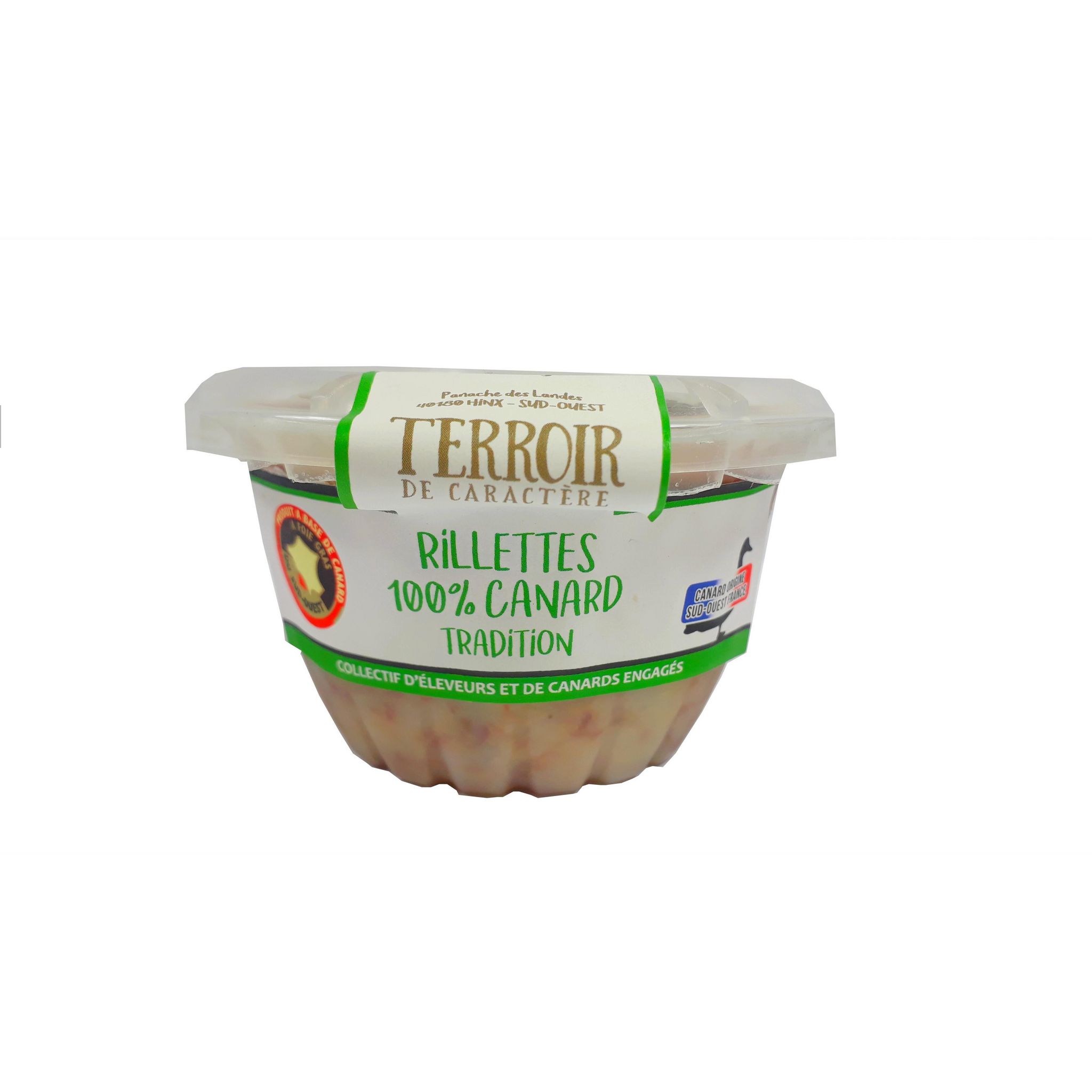 TERROIR DE CARACTERE Rillettes 100% canard tradition Sud-Ouest 130g