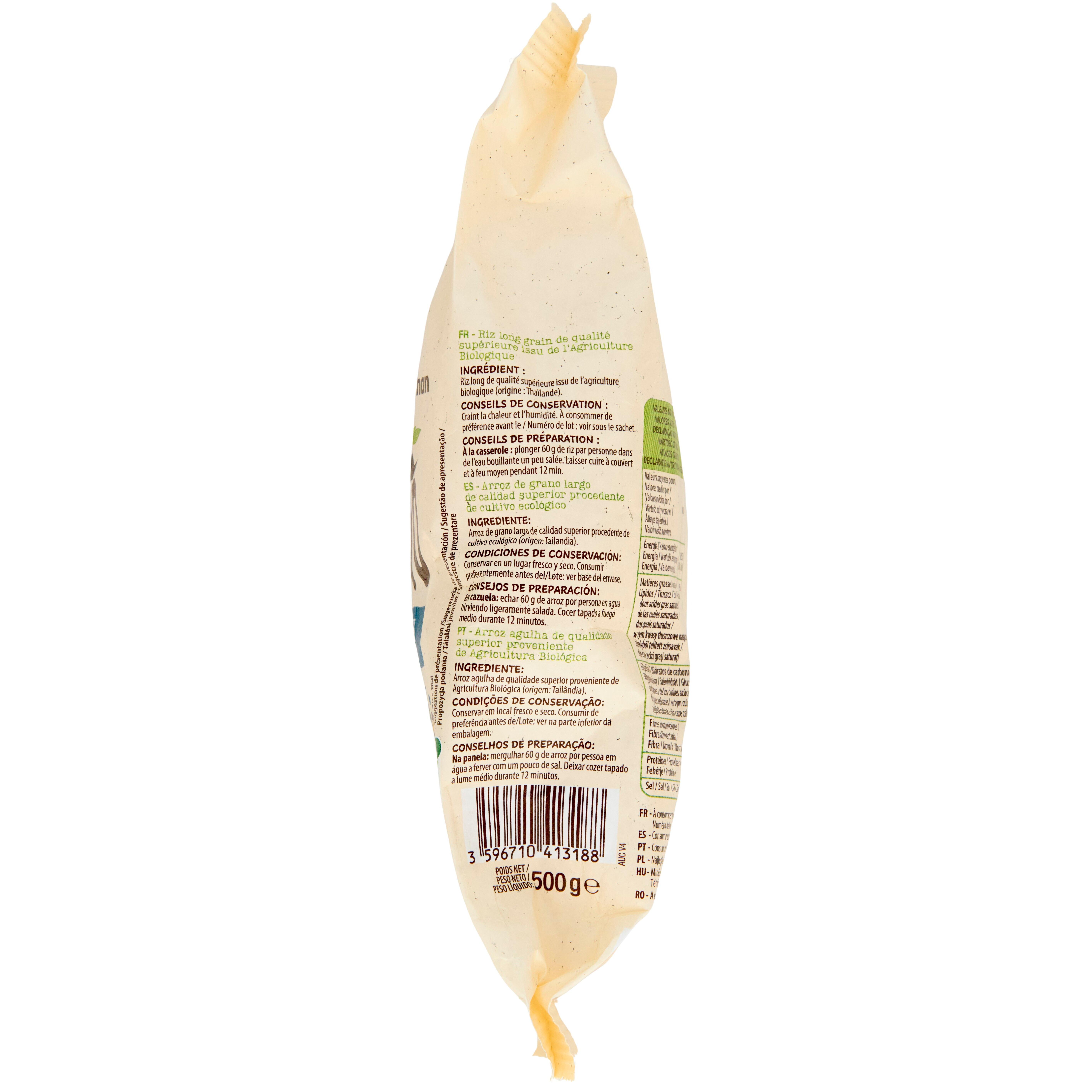 Voir la diapositive 2 : AUCHAN BIO Riz thaï bio 500g
