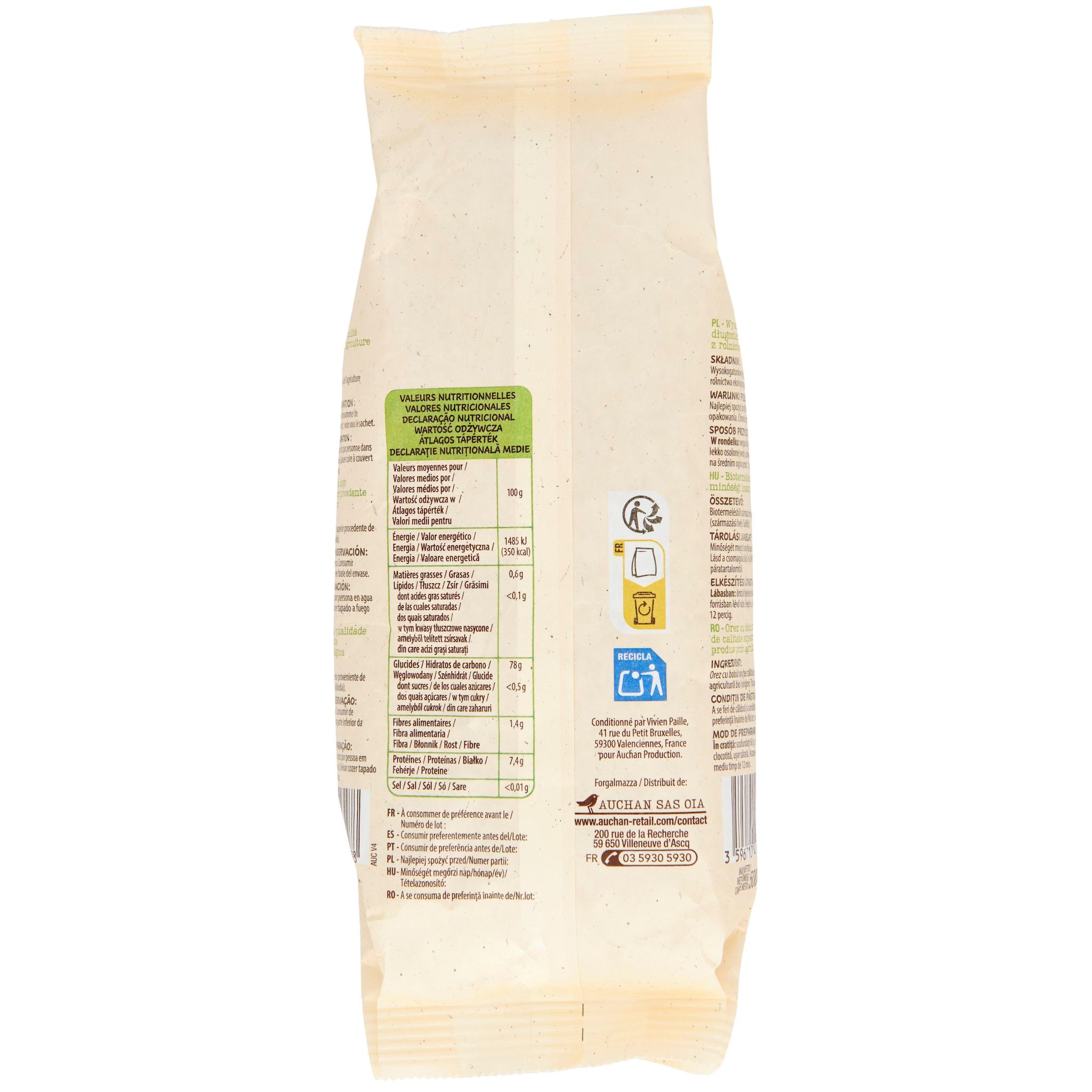 Voir la diapositive 4 : AUCHAN BIO Riz thaï bio 500g
