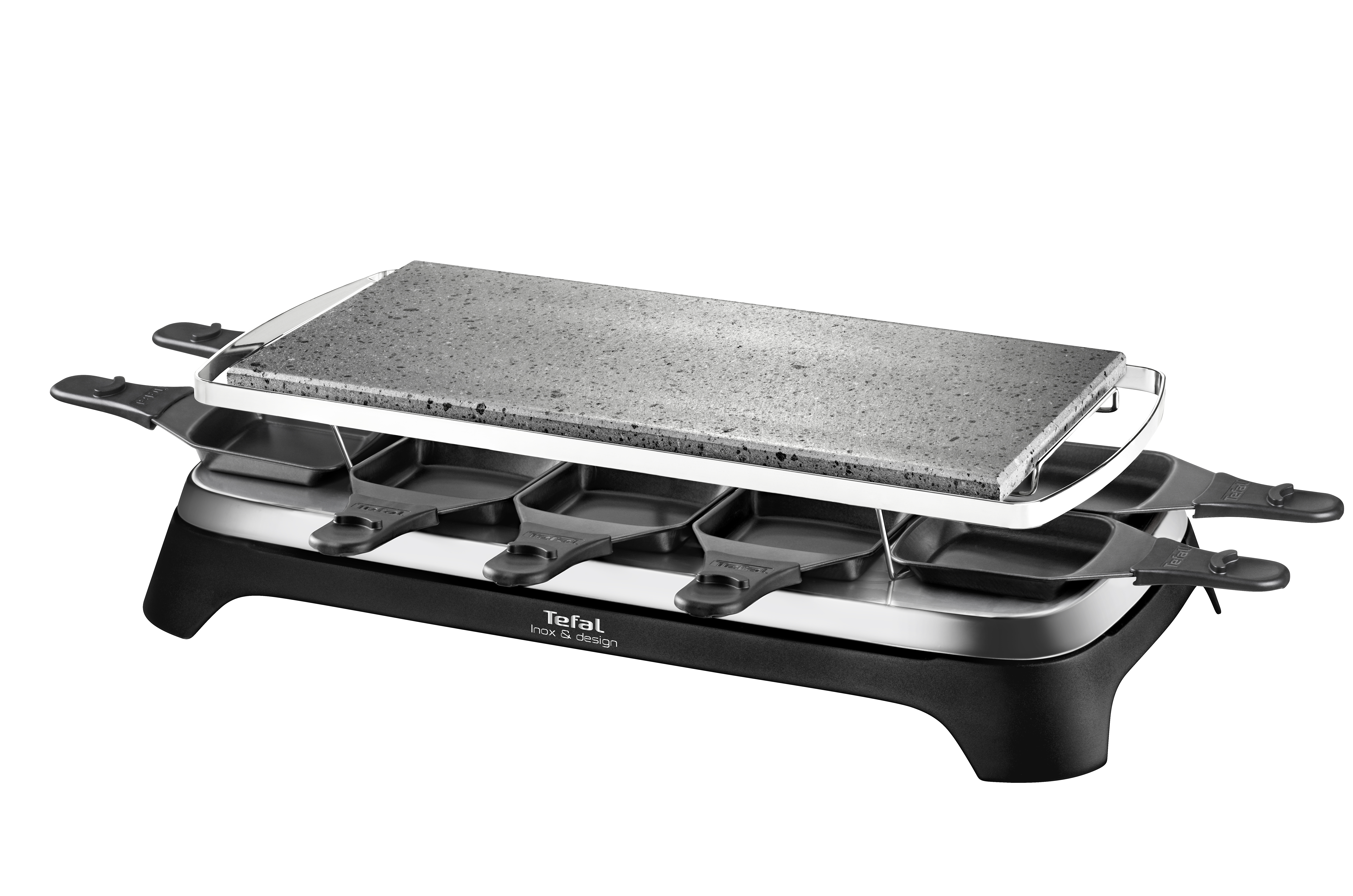 Voir la diapositive 3 : TEFAL Appareil à Pierrade / Raclette 10 personnes PR457812 - Inox