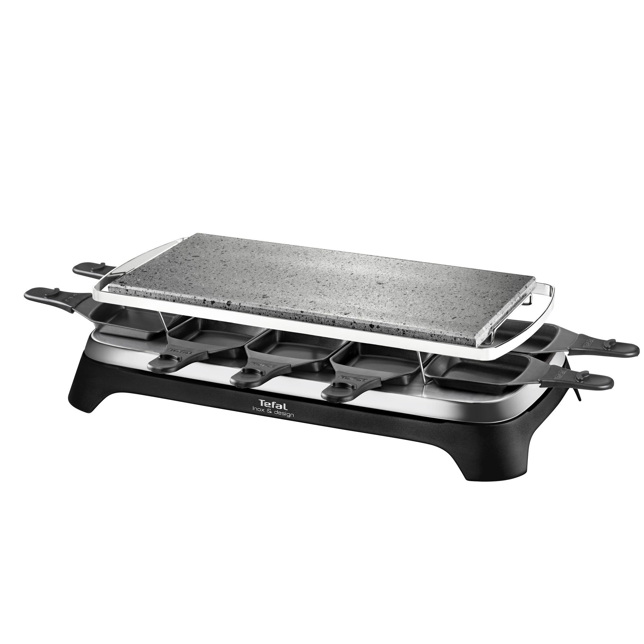 Voir la diapositive 3 : TEFAL Appareil à Pierrade / Raclette 10 personnes PR457812 - Inox