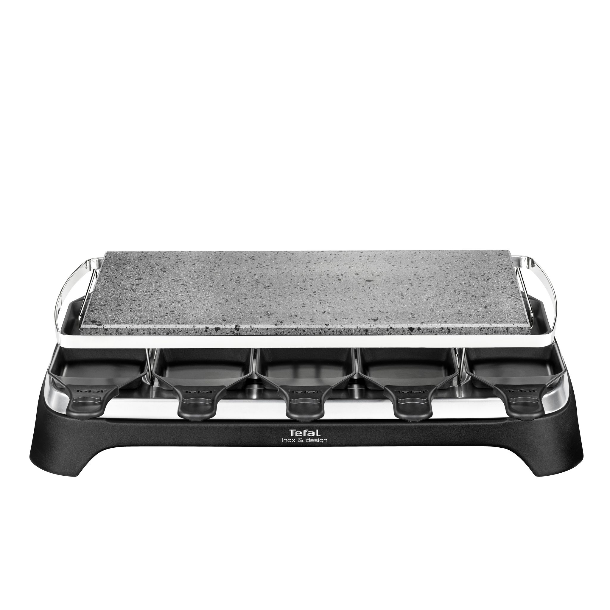 Voir la diapositive 4 : TEFAL Appareil à Pierrade / Raclette 10 personnes PR457812 - Inox