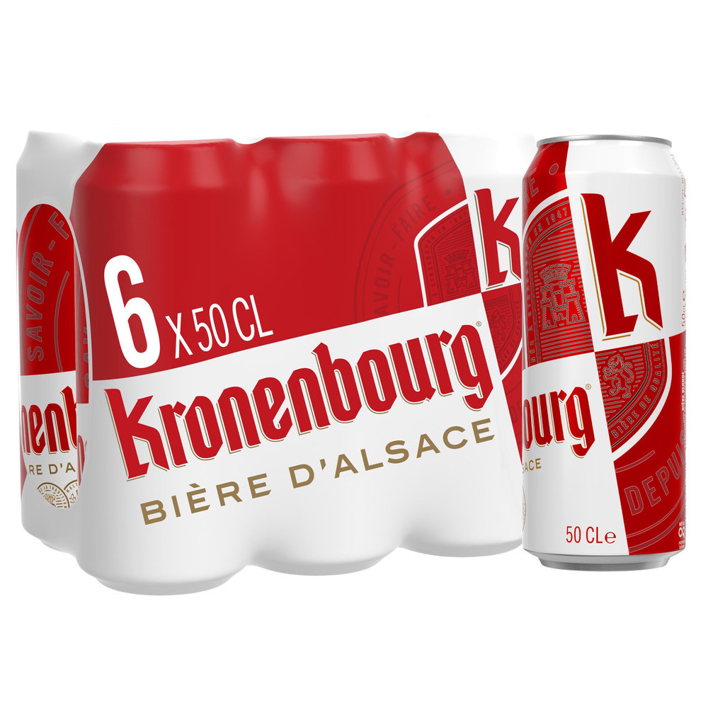 KRONENBOURG Bière blonde légère 4,2% boîtes 6x50cl