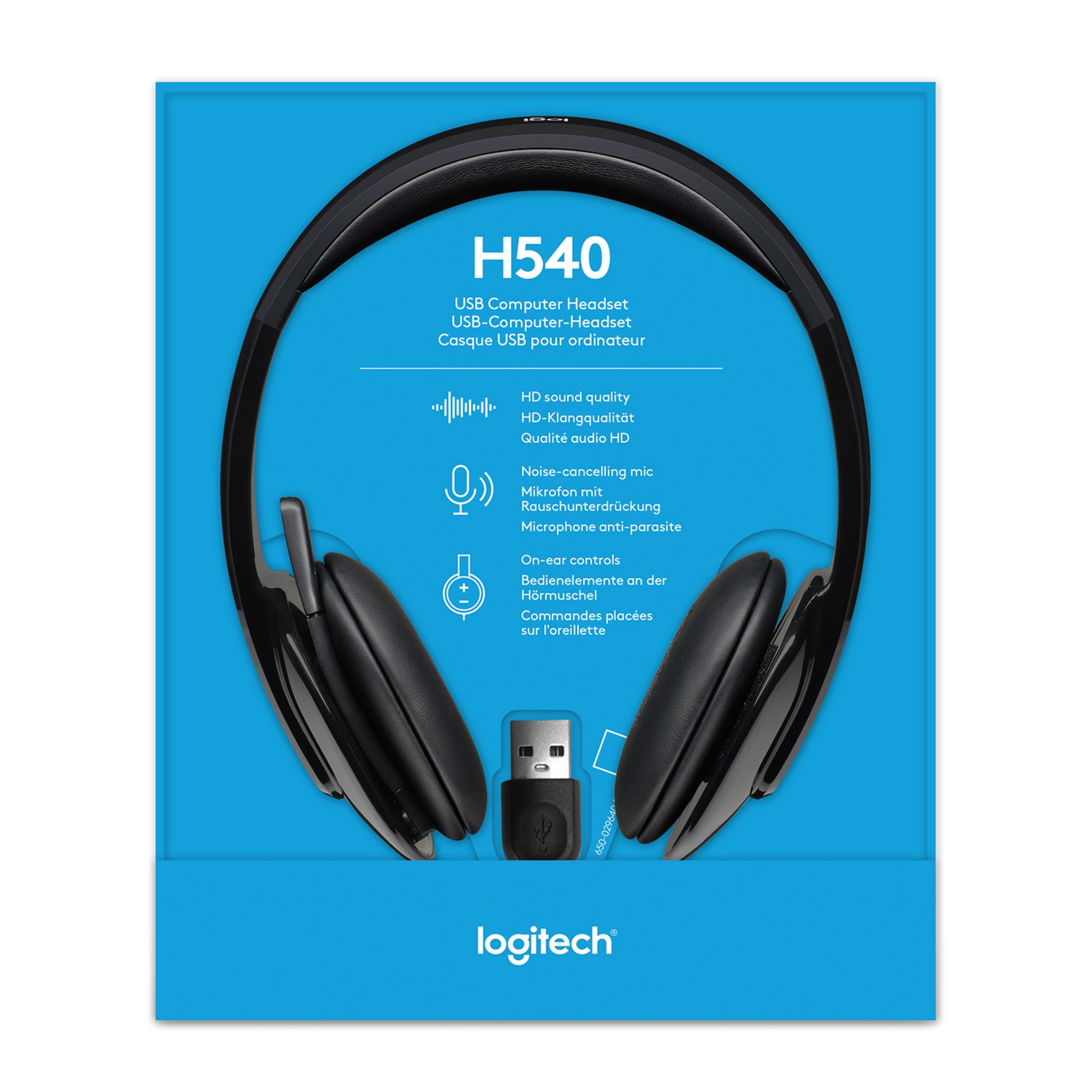 Voir la diapositive 5 : LOGITECH Casque H540 Filaire, Ecouteurs Stéréo Anti-Parasites, USB, pour PC/Mac