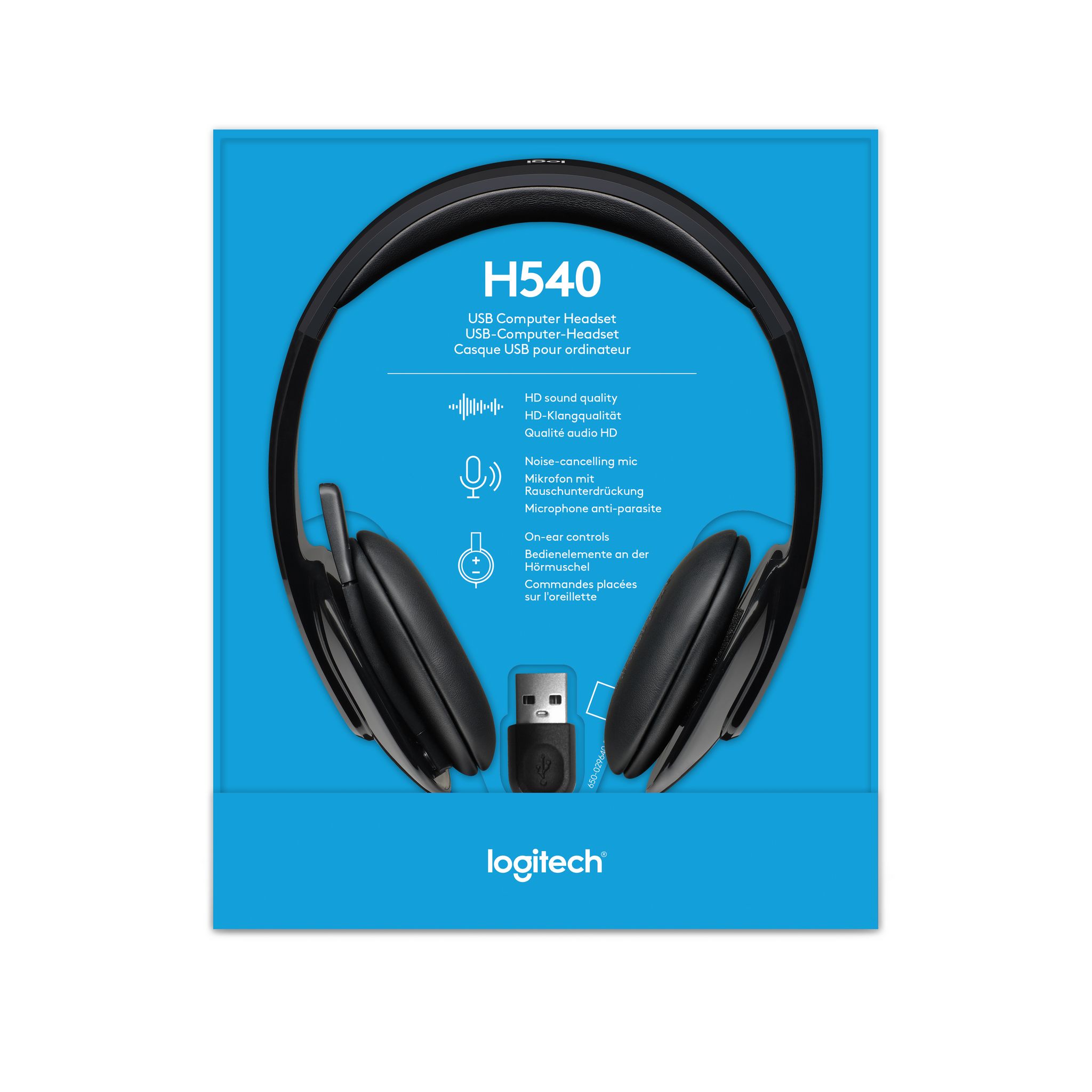 Voir la diapositive 8 : LOGITECH Casque H540 Filaire, Ecouteurs Stéréo Anti-Parasites, USB, pour PC/Mac
