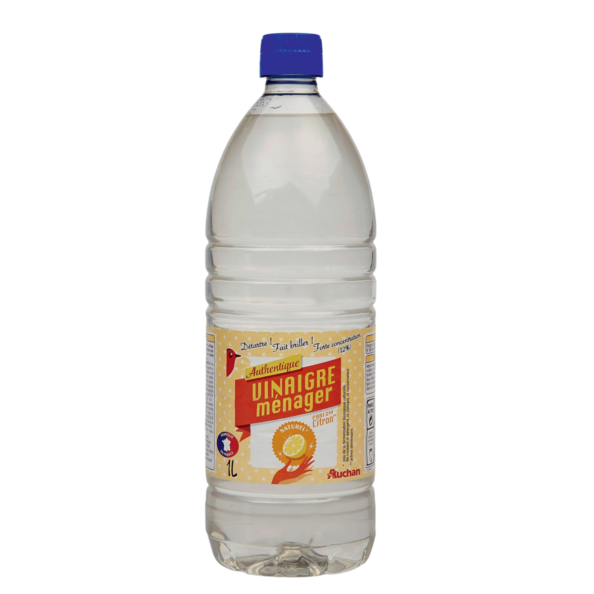 AUCHAN Authentique vinaigre ménager au citron 1l