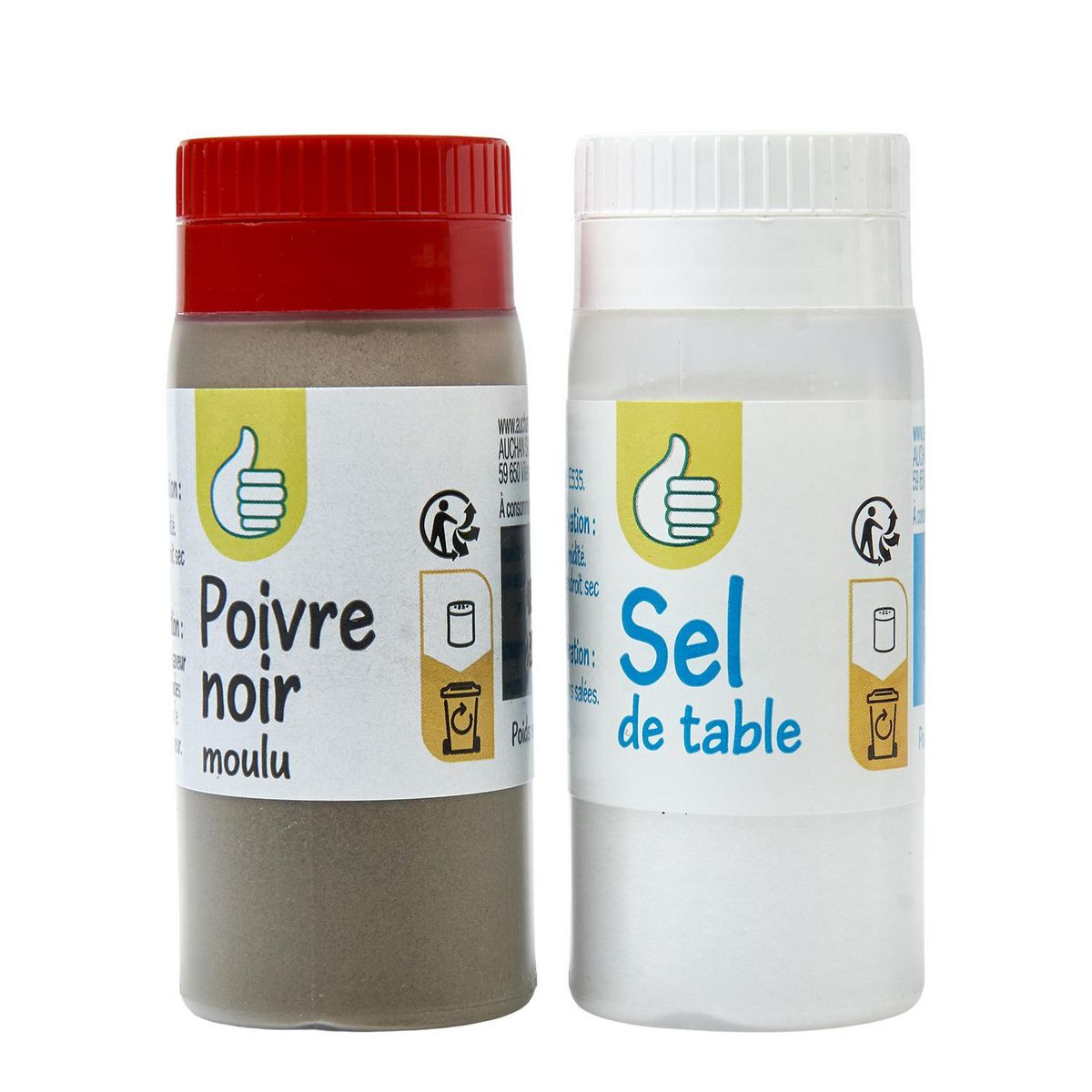 POUCE Duo de sel fin et poivre moulu 68g