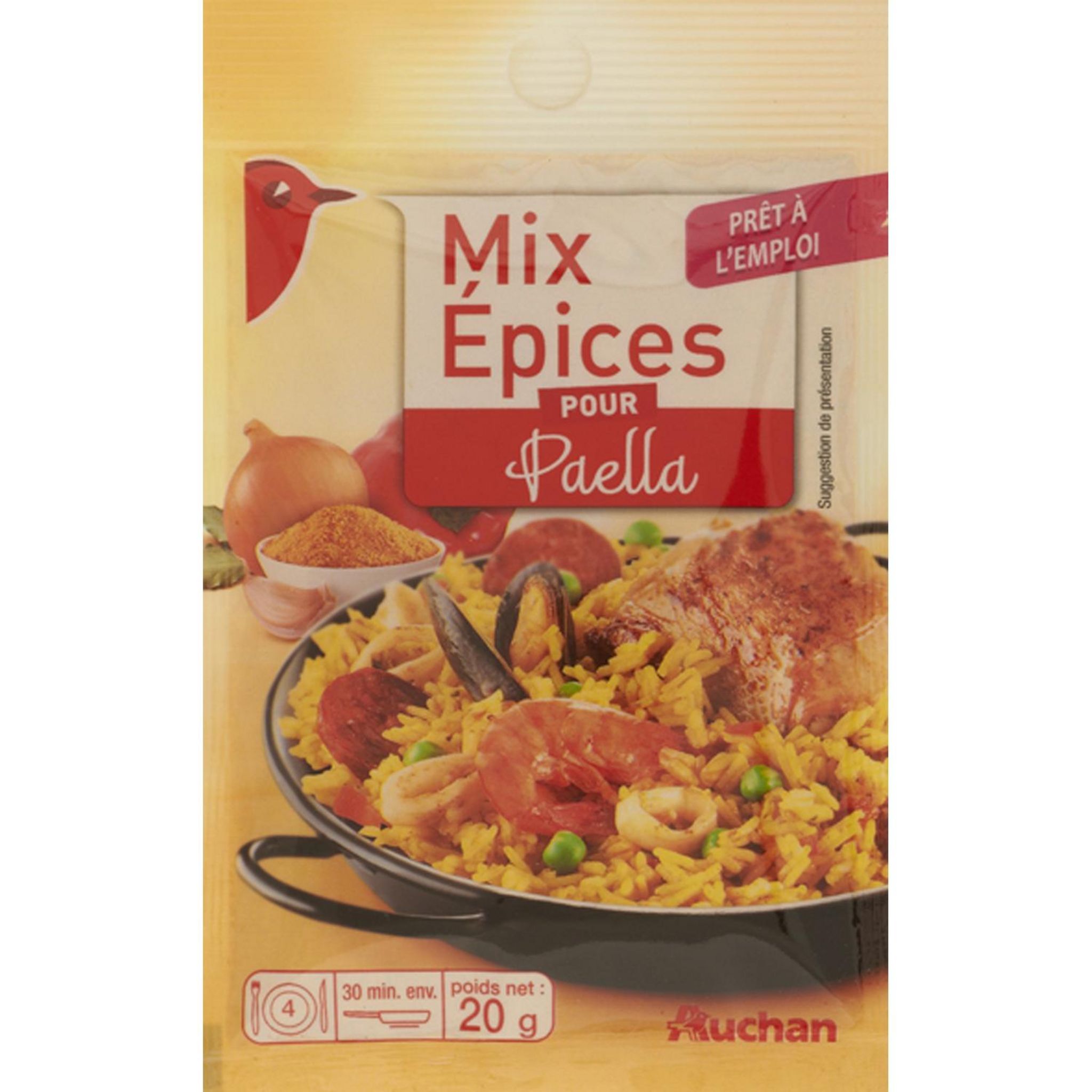 Voir la diapositive 2 : AUCHAN Mix épices pour paëlla 20g