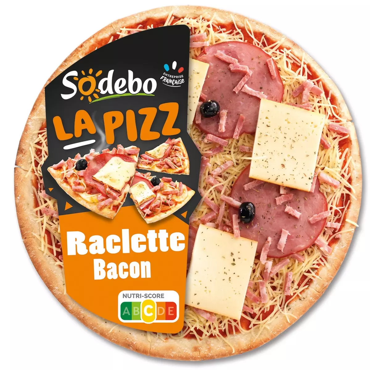 SODEBO Pizza la pizz raclette bacon à partager 470g