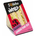 SODEBO Sandwich méga club viennois jambon fumé oeuf 1 portion 230g