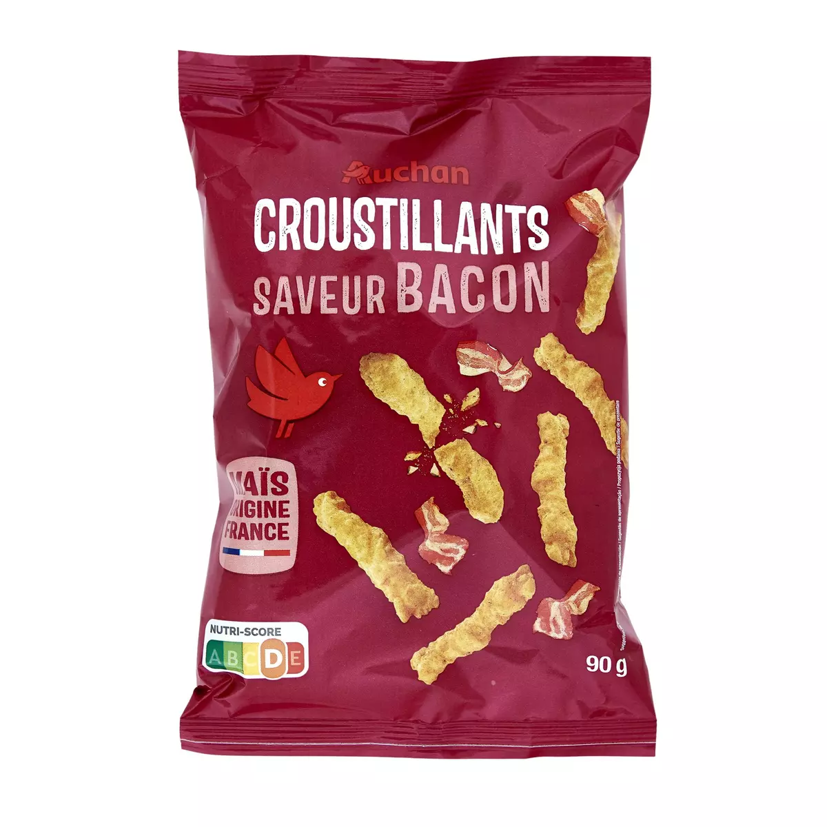 AUCHAN Croustillants saveur bacon 90g