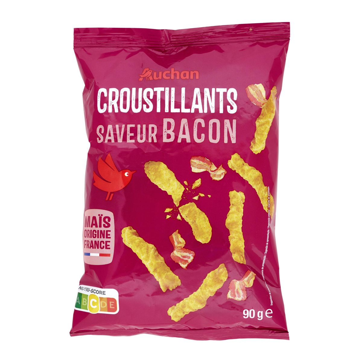 AUCHAN Croustillants saveur bacon 90g