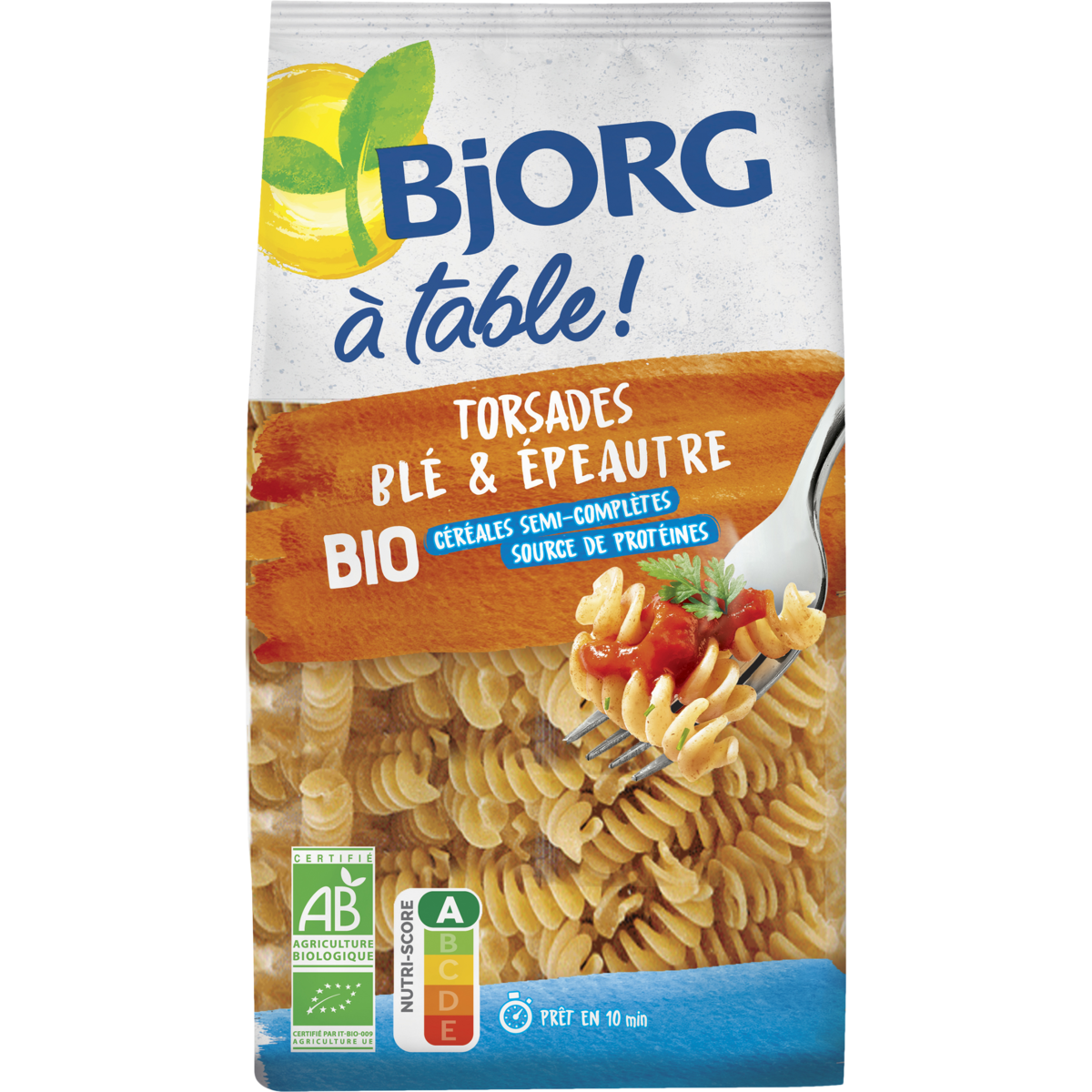 BJORG Torsades bio au blé et épeautre semi-complets 500g