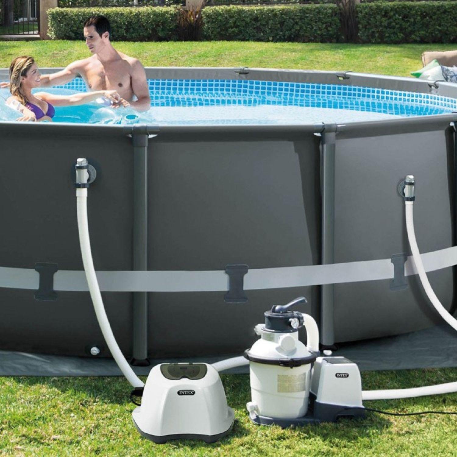 Voir la diapositive 4 : INTEX Stérilisateur au sel pour piscine 26M3