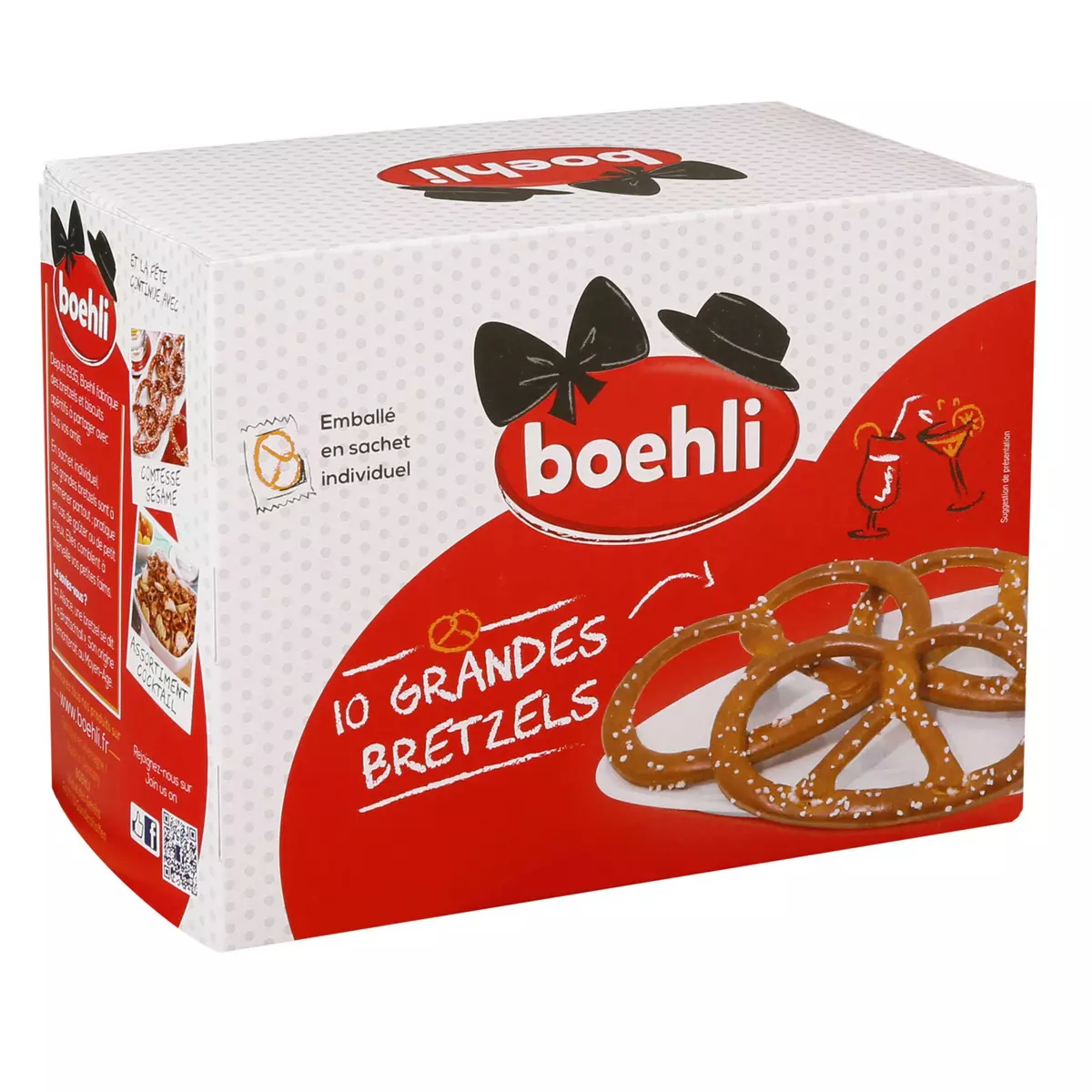 BOEHLI Grands bretzels 10 sachets 200g