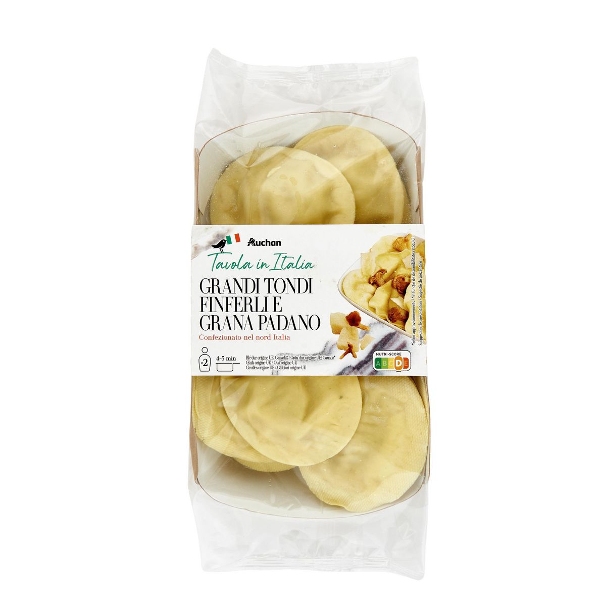 AUCHAN TAVOLA IN ITALIA Grandi Tondi girolles sautées parmesan 2 parts 250g