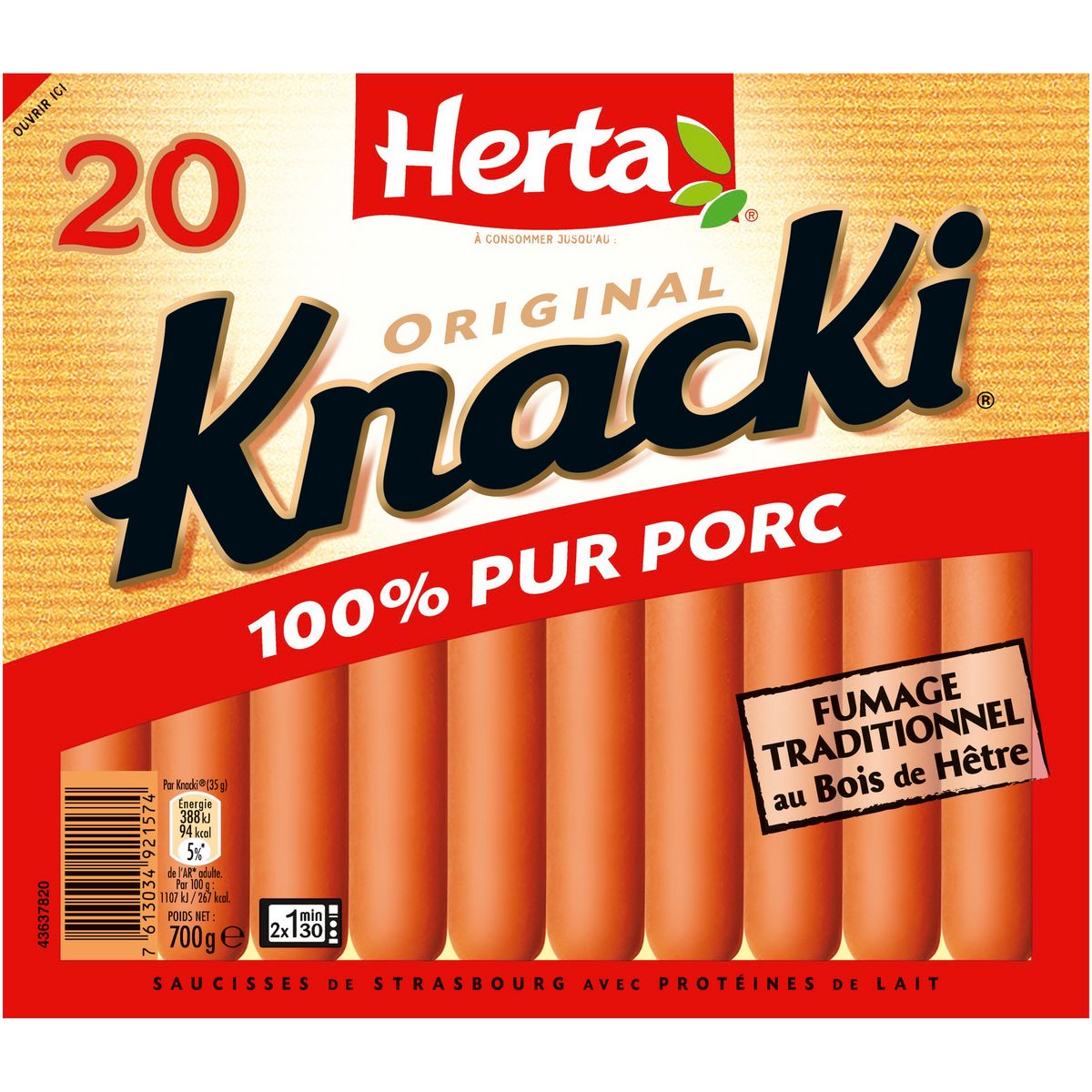 HERTA Knacki 20 pièces 700g
