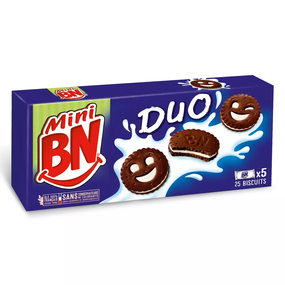 BN Mini biscuits duo chocolat et vanille  25 biscuits 190g