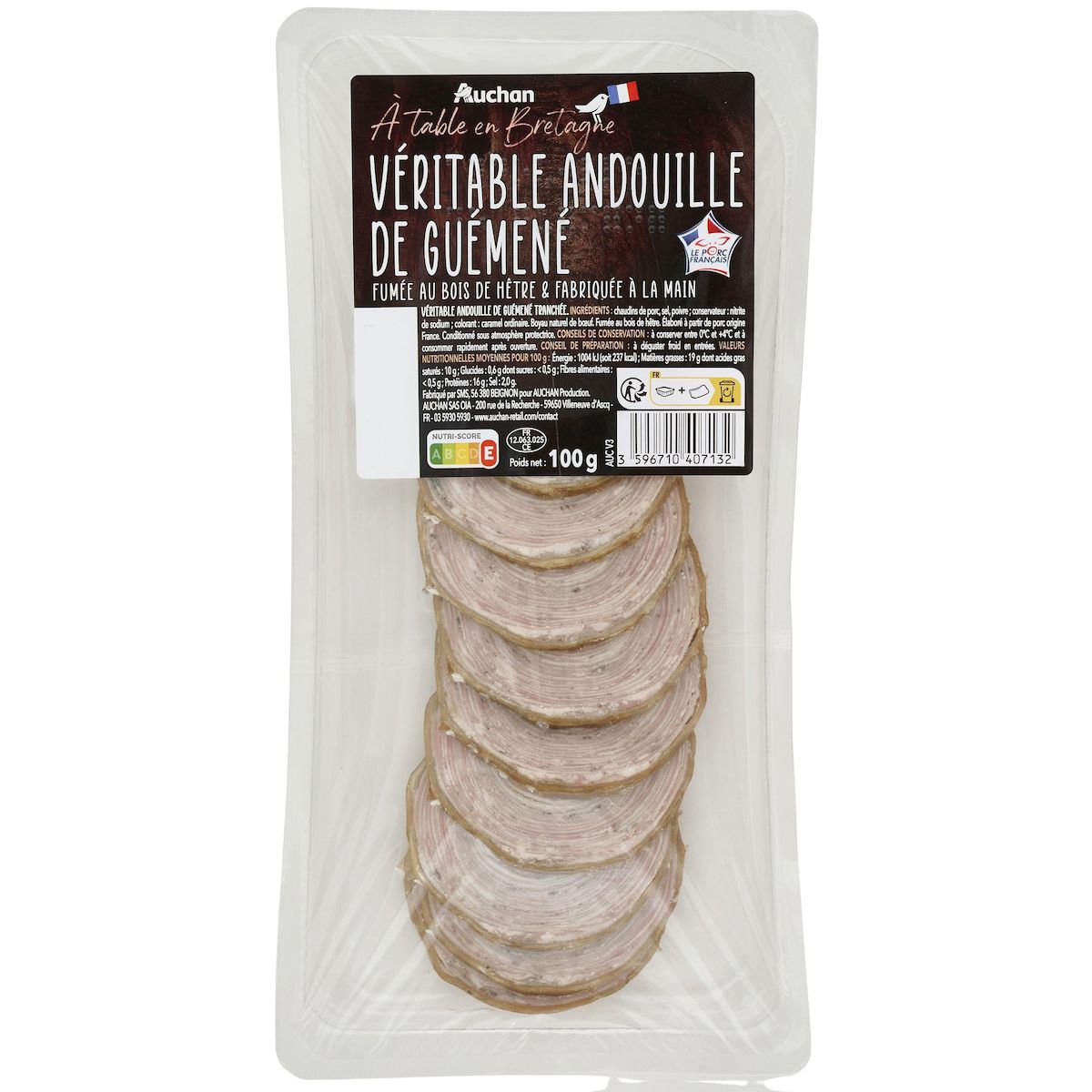 AUCHAN TERROIR Véritable andouillette de Guémené 100g