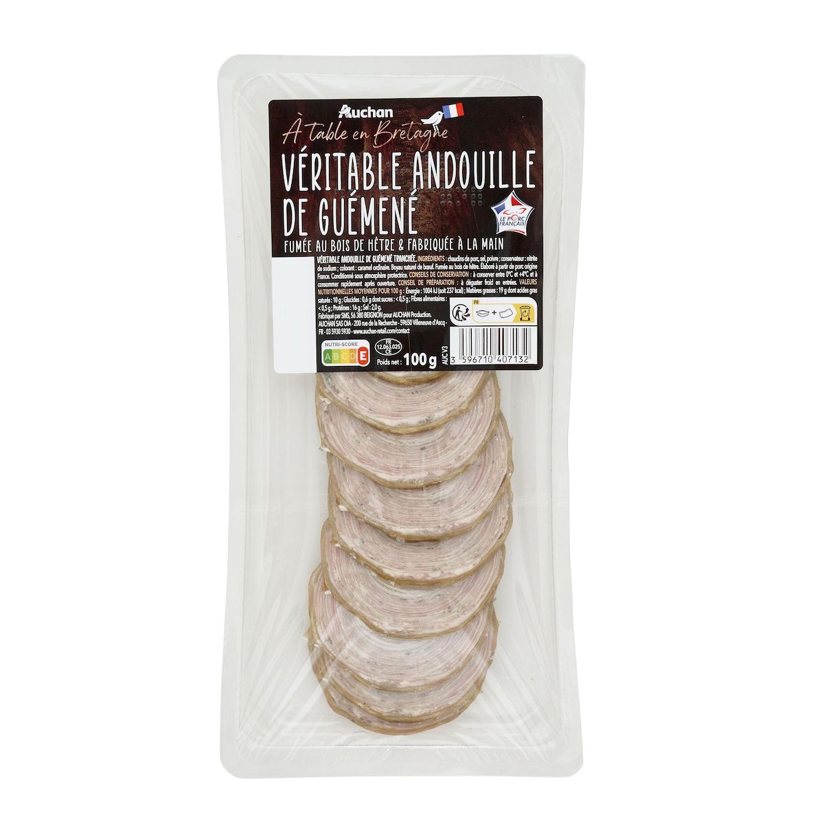 AUCHAN TERROIR Véritable andouillette de Guémené 100g