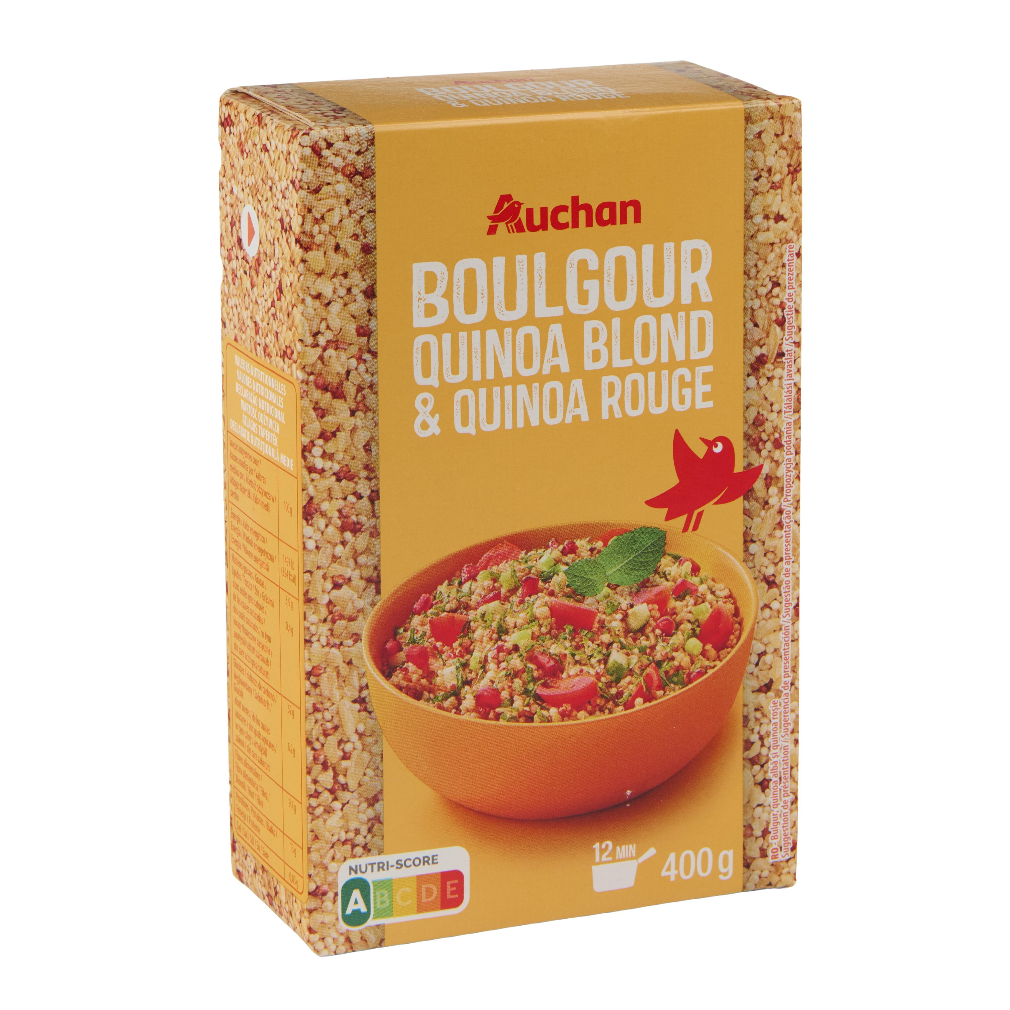 Voir la diapositive 3 : AUCHAN Mélange boulgour et quinoa blond et rouge 12 min 6 portions 400g