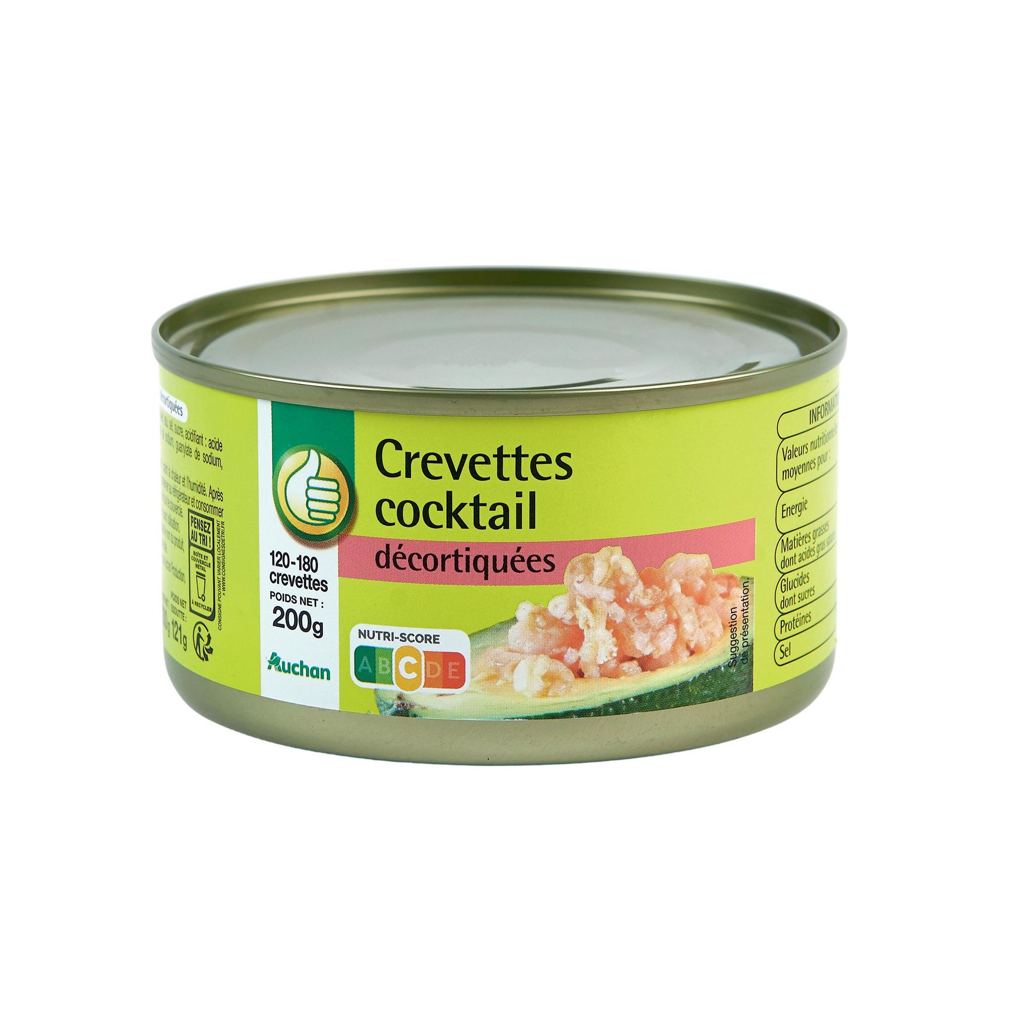 Voir la diapositive 2 : POUCE Crevettes cocktail décortiquées 121g