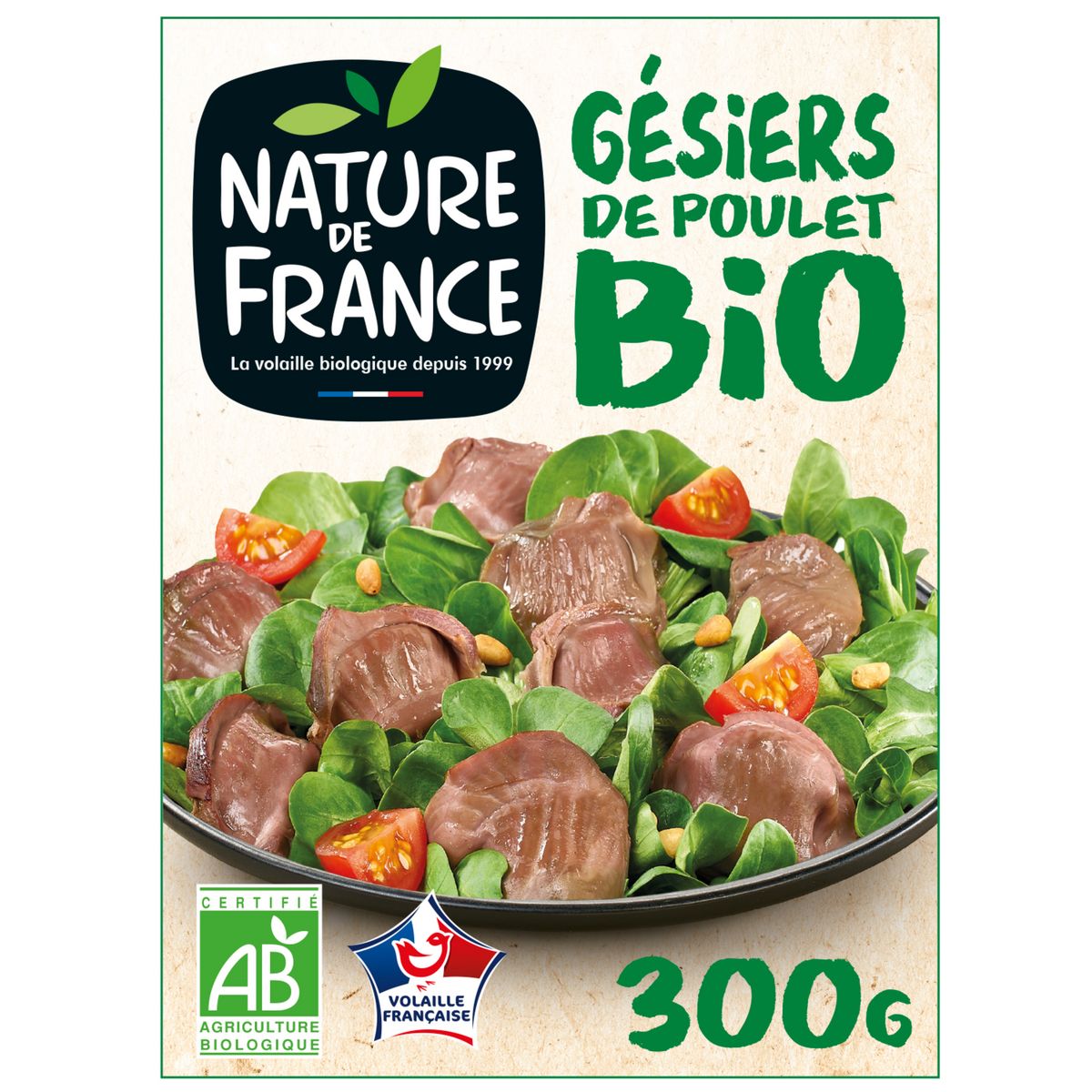 NATURE DE FRANCE Gésiers de poulet bio 3/4 personnes 2x150g