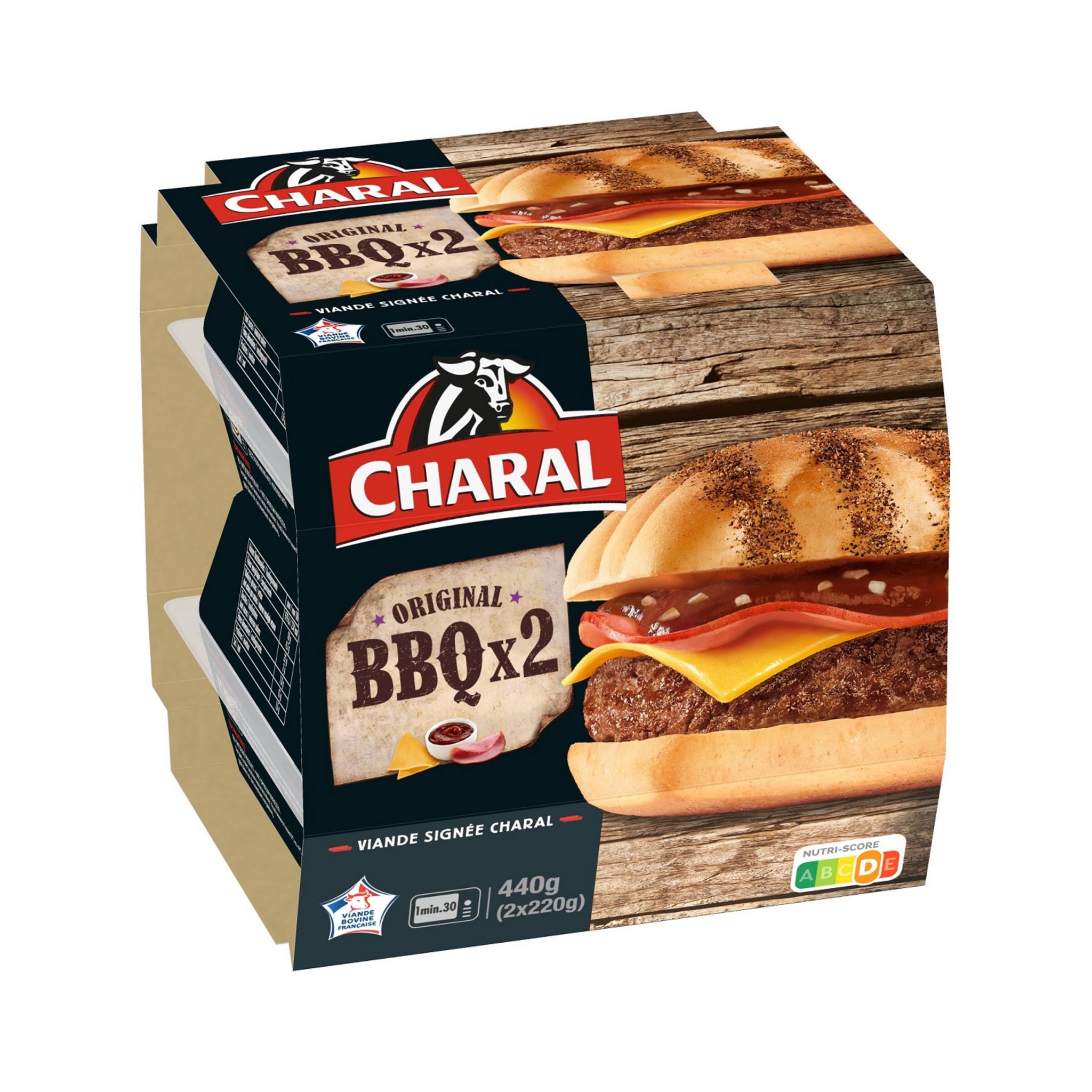 CHARAL Burger sauce barbecue 2 pièces 440g