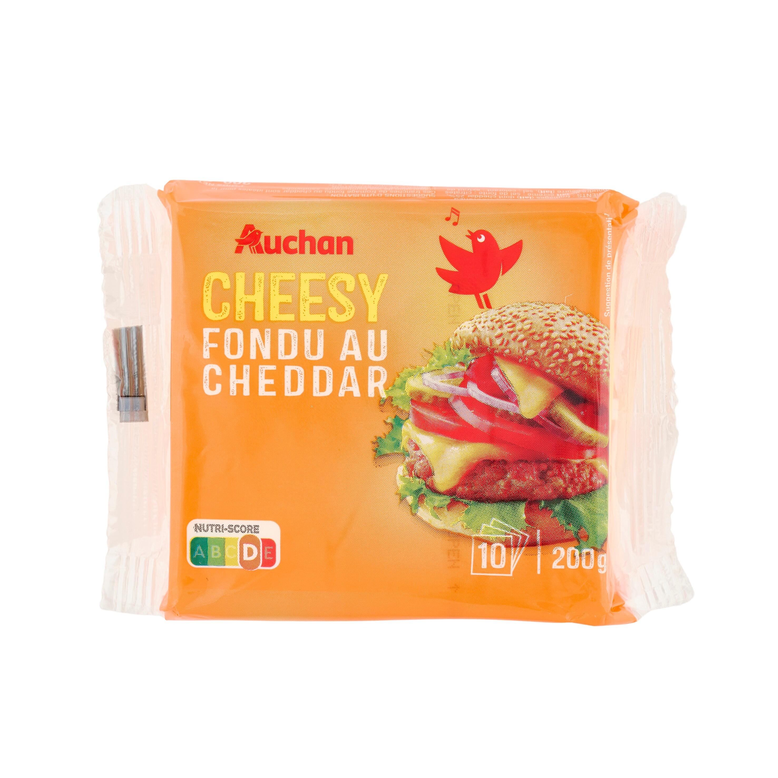 Voir la diapositive 4 : AUCHAN Cheeesy Cheddar en tranche x10 10 tranches 200g