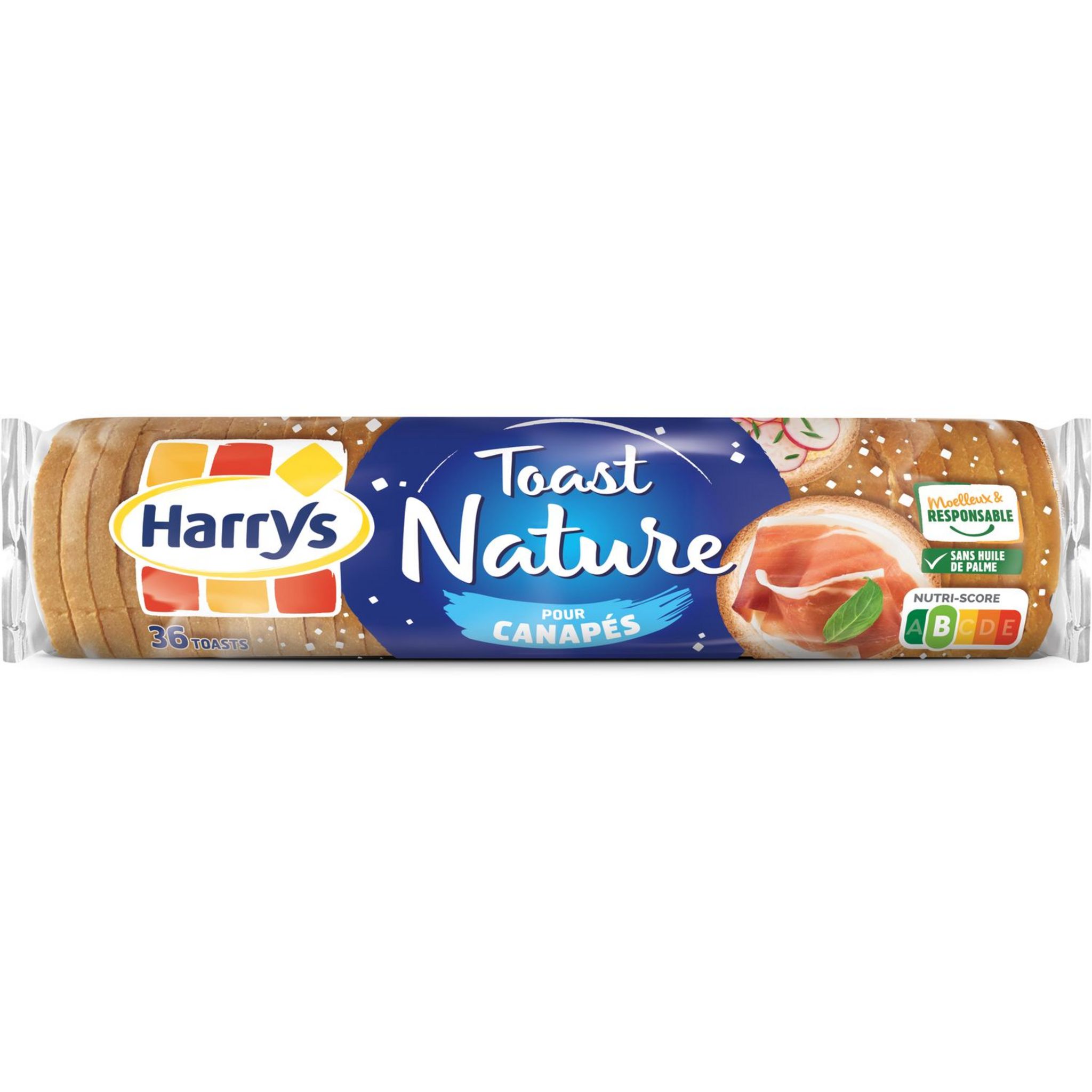 HARRYS Toasts nature pour canapés sans huile de palme 36 tranches 280g ...