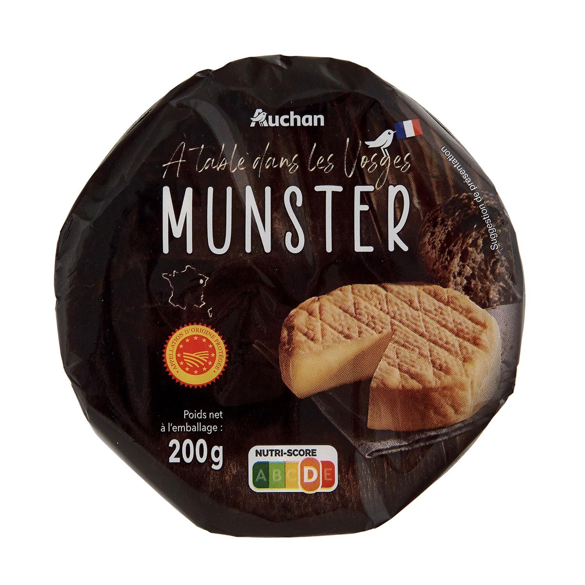 Voir la diapositive 2 : AUCHAN TERROIR Munster AOP 200g