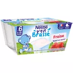 Nestlé NESTLE P'tit brassé petit pot dessert lacté à la fraise dès 6 mois
