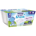 Nestlé NESTLE P'tit brassé petit pot dessert lacté à la myrtille dès 6 mois