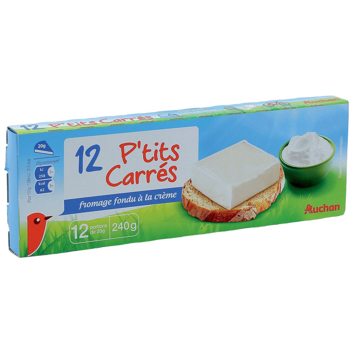 AUCHAN Fromage fondu 12 parts 240g