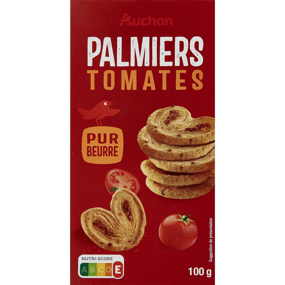 AUCHAN Palmiers à la tomate 100g