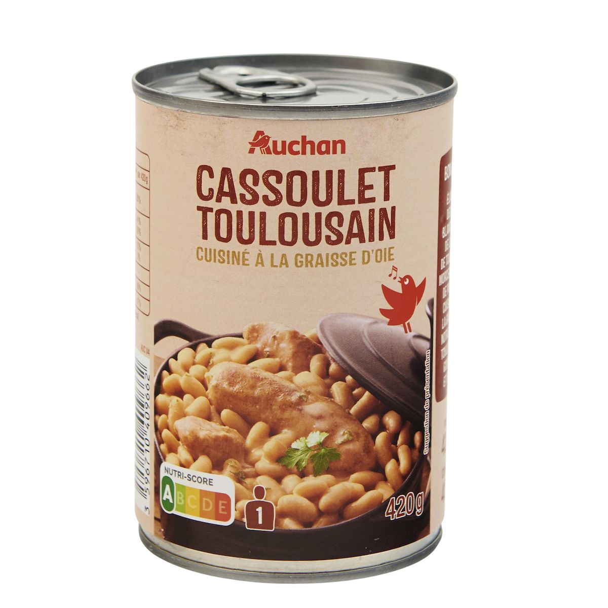 AUCHAN Cassoulet toulousain 1 personne 420g