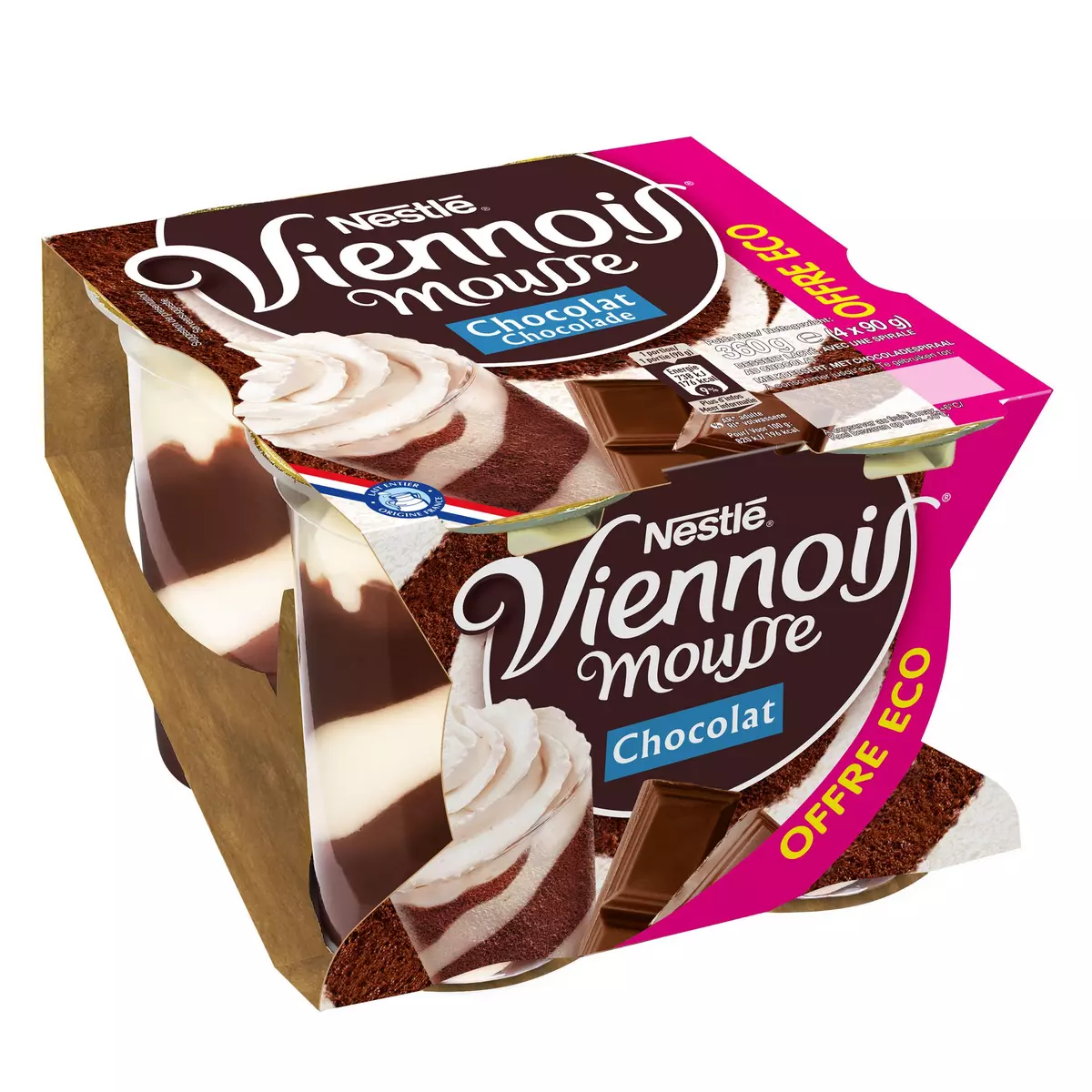 VIENNOIS Mousse liégeoise au chocolat 4x90g