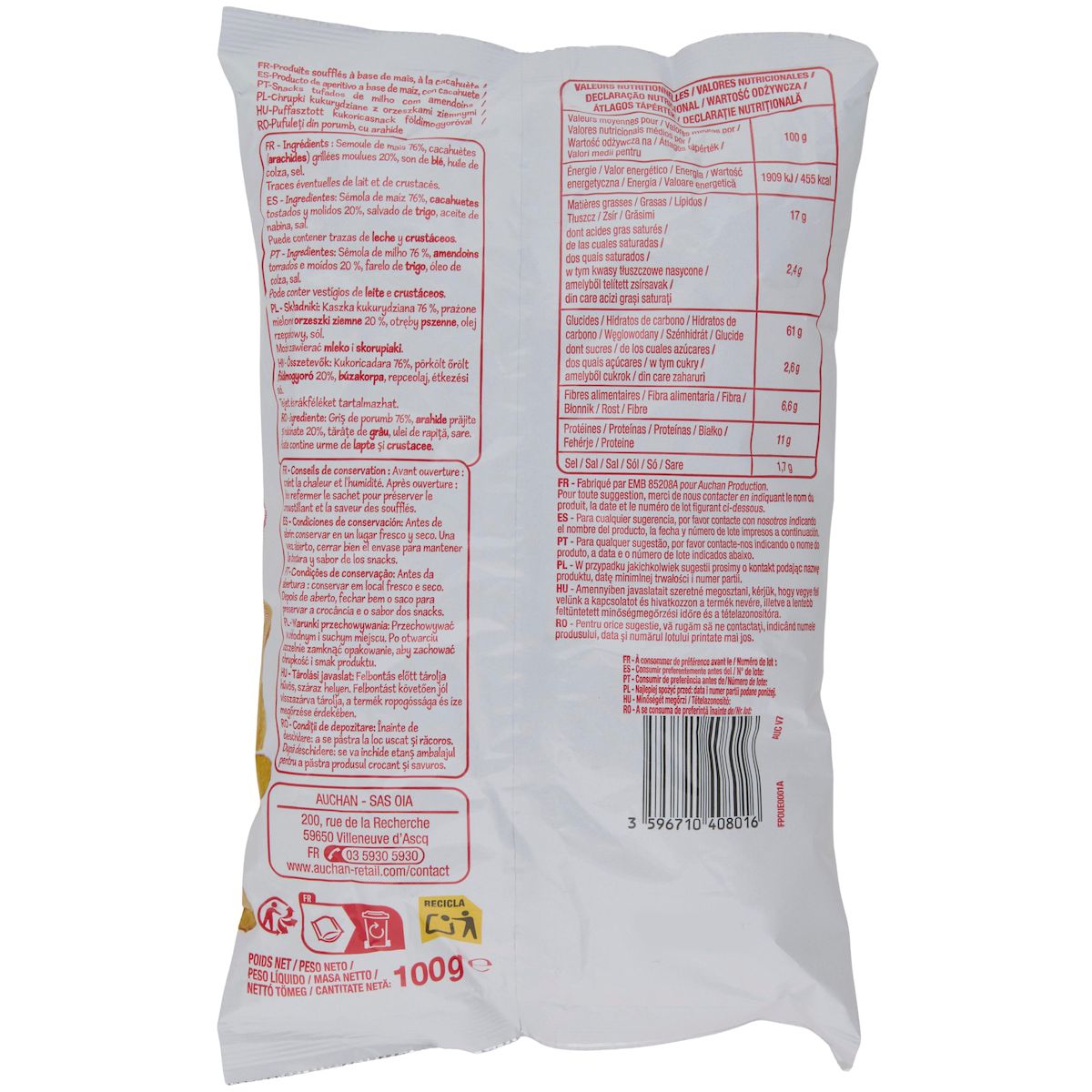 POUCE Soufflés cacahuète 100g