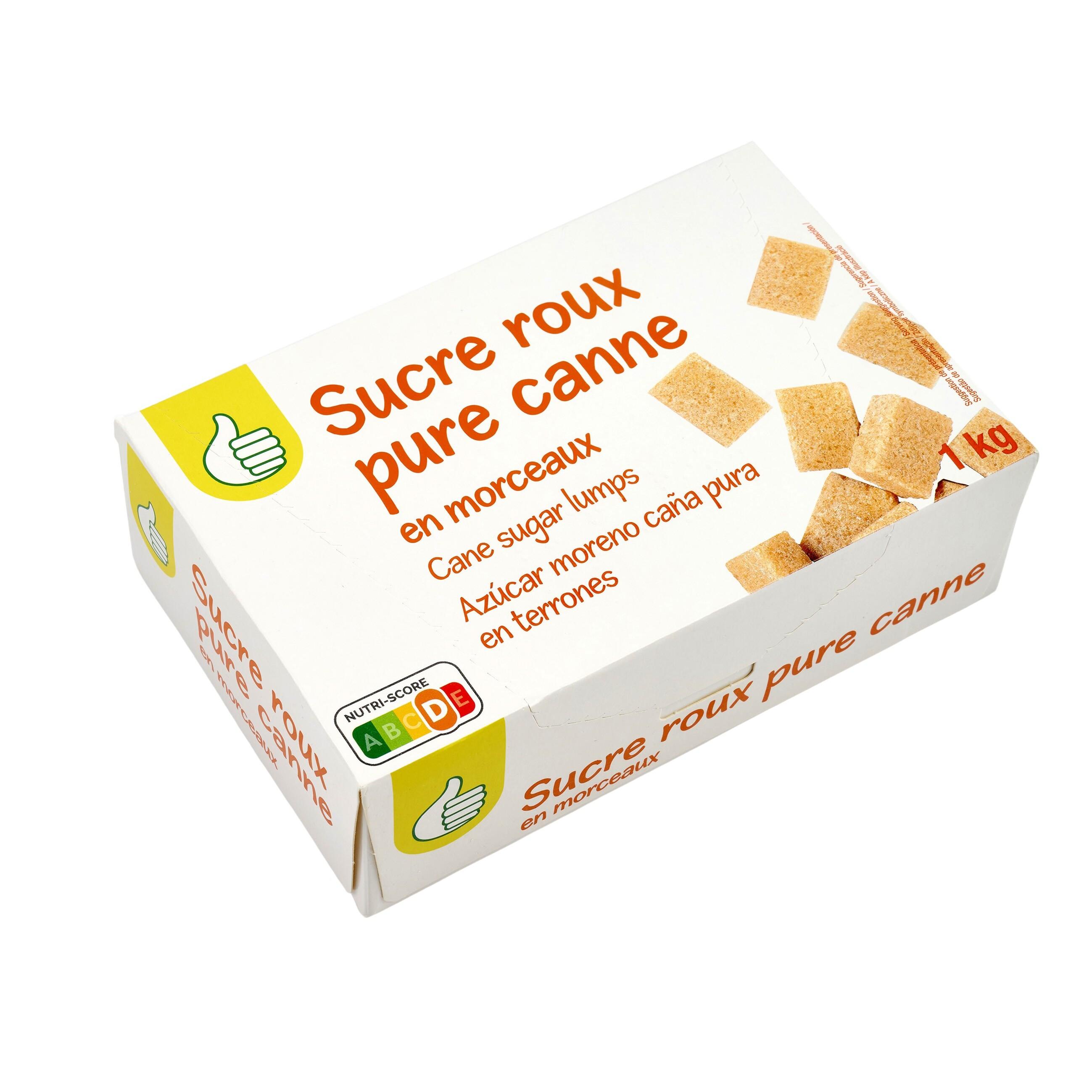 Voir la diapositive 2 : POUCE Sucre roux pure canne en morceaux 1kg