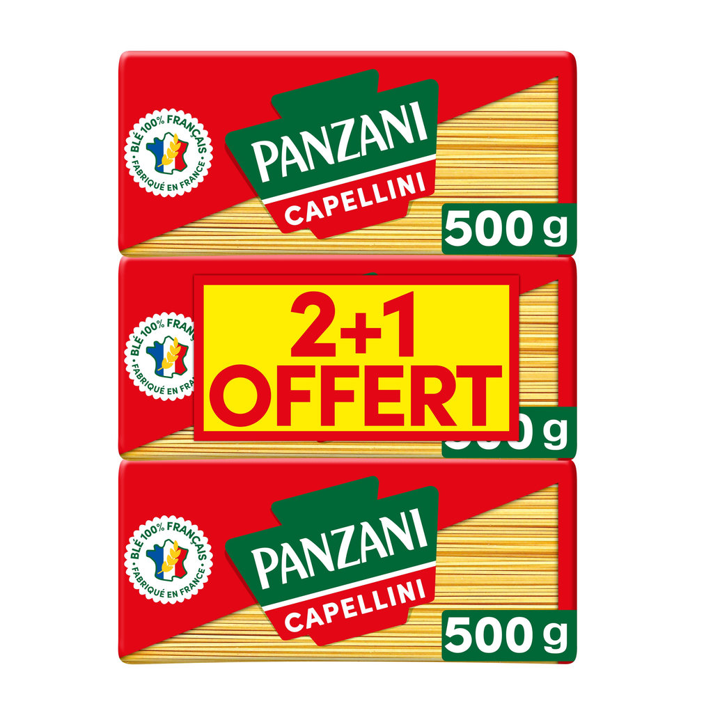 PANZANI Capellini 2x500g +500g offert